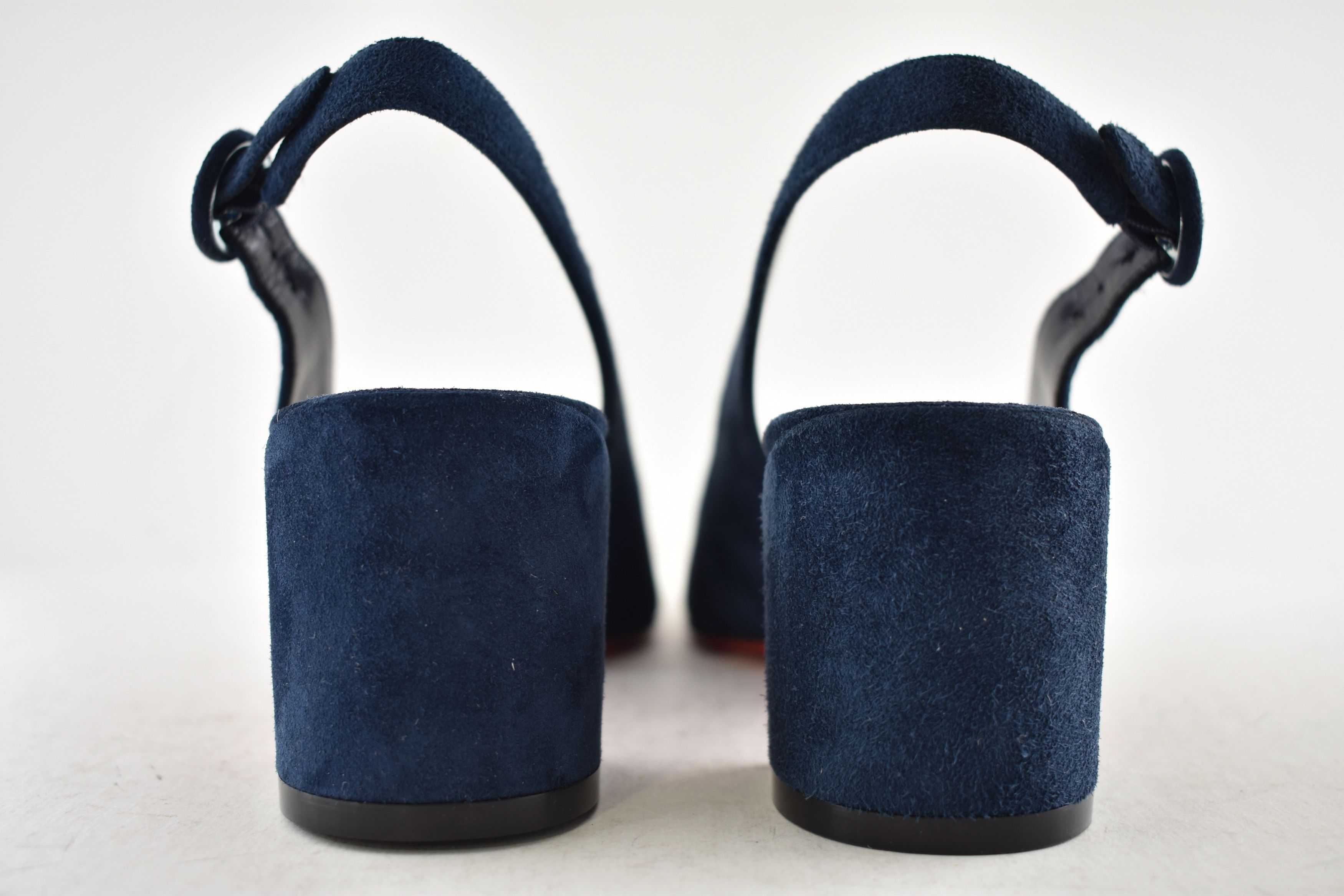 Christian Louboutin So Jane Sling 55 Marine Blue Slingback Sandal Block Heel 36 Size US 6 / IT 36 - 12 Thumbnail