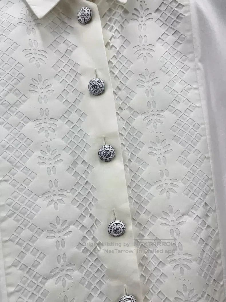 Chanel Chanel White stitched hollow shirt Size XXS / US 00 / IT 34 - 2 Thumbnail