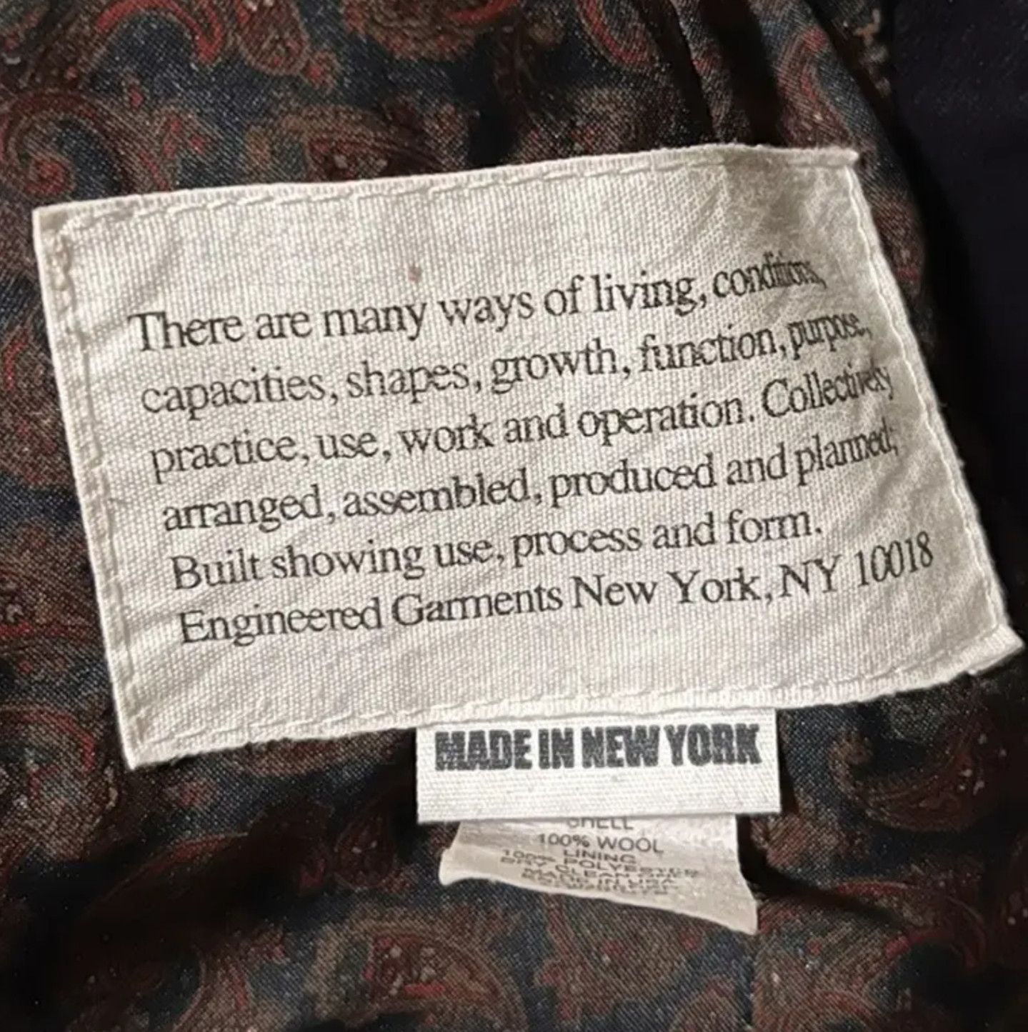 Engineered Garments Engineered Garments b2b Medium M Wool Jacket Blazer Paisley Size 38R - 3 Thumbnail