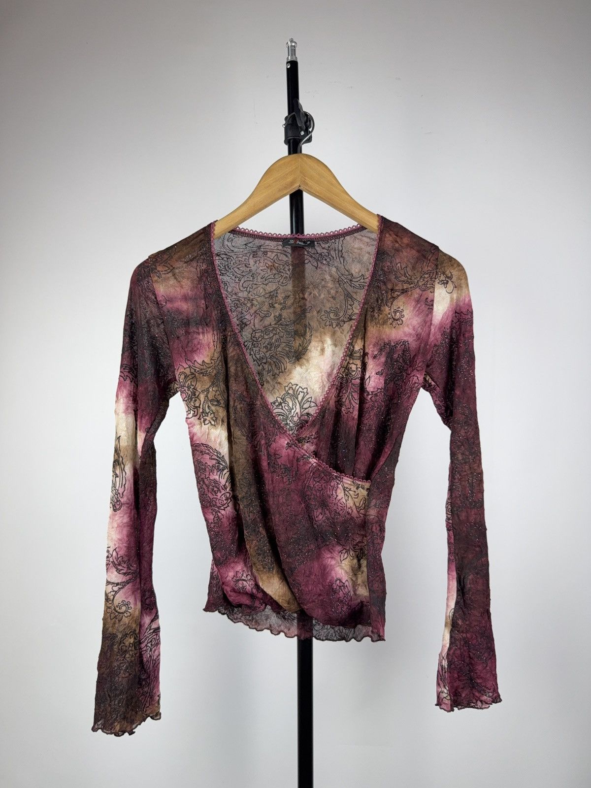 Designer 00s Retro Emo Gothic Punk Japanese Style Mesh Blouses Size M / US 6-8 / IT 42-44 - 1 Thumbnail