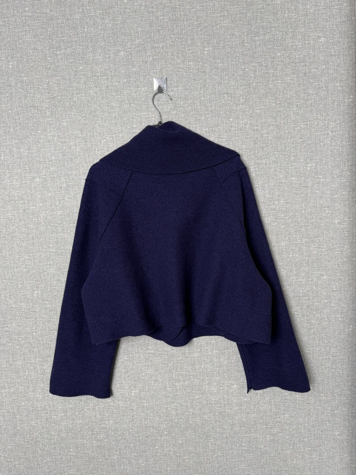 OSKA Oska Boiled Wool Jacket Shawl Collar Deep Navy Cropped Coat Size M / US 6-8 / IT 42-44 - 11 Thumbnail