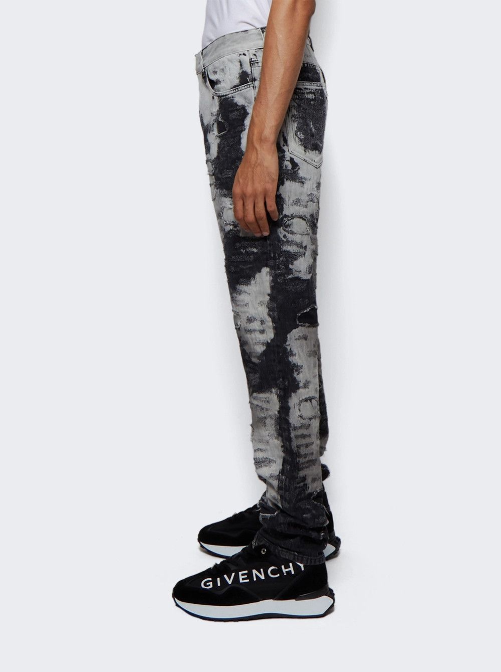 Givenchy o1mle0426 Slim Fit 5 Pocket Denim Jeans in White/Black Size US 30 / EU 46 - 4 Thumbnail