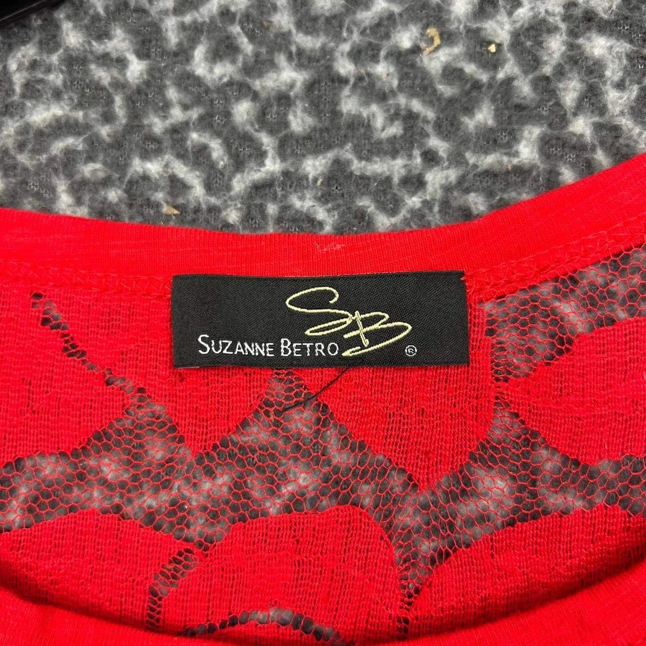 Other Suzanne Betro Blouse Women Red Floral Lace Cotton XL Size XL / US 12-14 / IT 48-50 - 6 Thumbnail