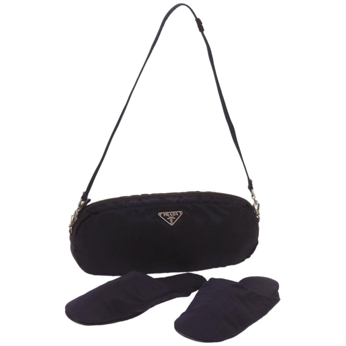 image of Prada Slippers Accessory Pouch Nylon Purple Auth 66225, Women's