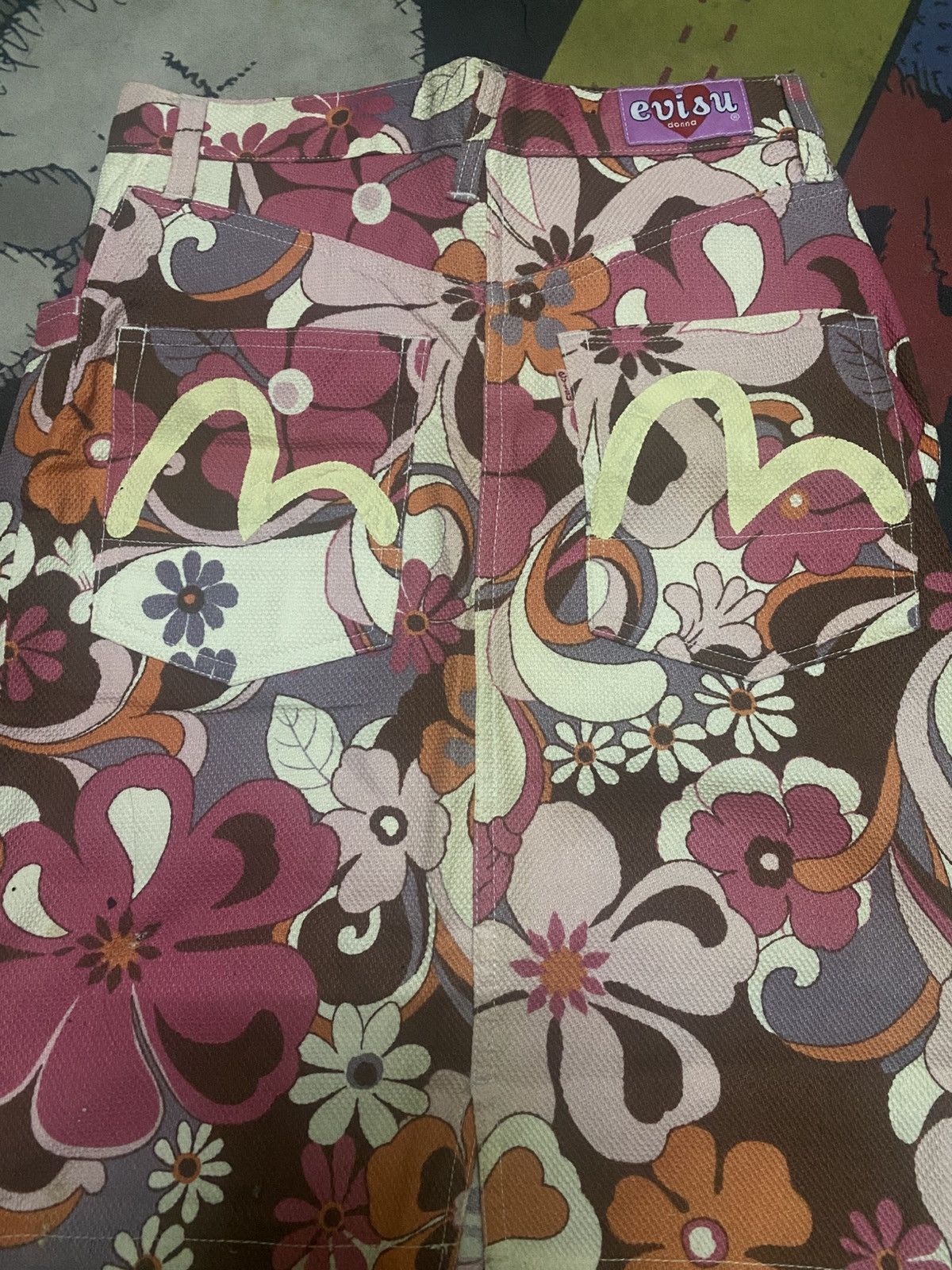Evisu Evisu Donna Fullprint Floral Pattern Seagull Logo Mini Skirt Size 27" / US 4 / IT 40 - 4 Thumbnail