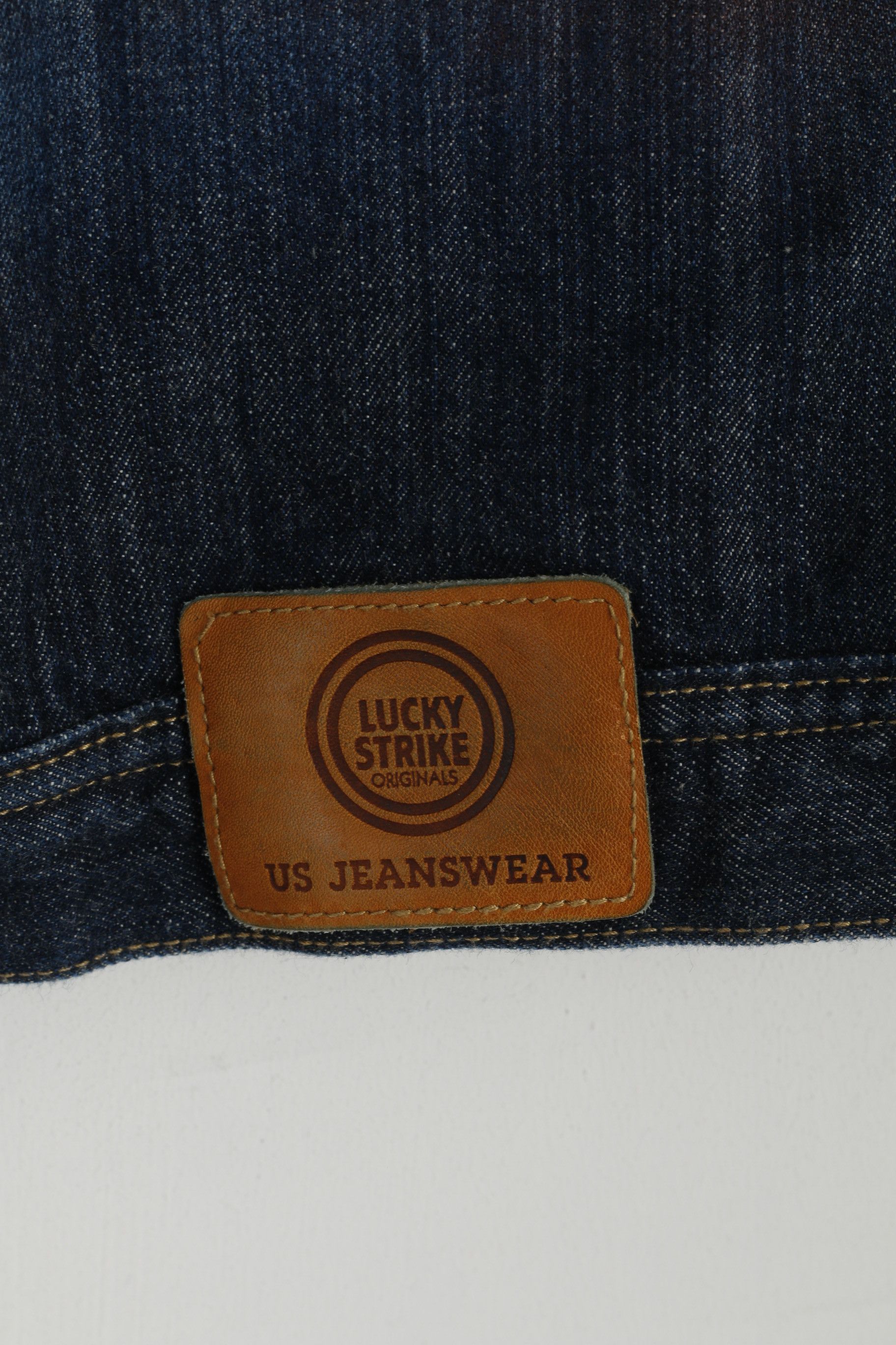 Vintage Lucky Strike Women XL (M) Denim Jacket Navy Cotton 6801 Size M / US 6-8 / IT 42-44 - 4 Thumbnail