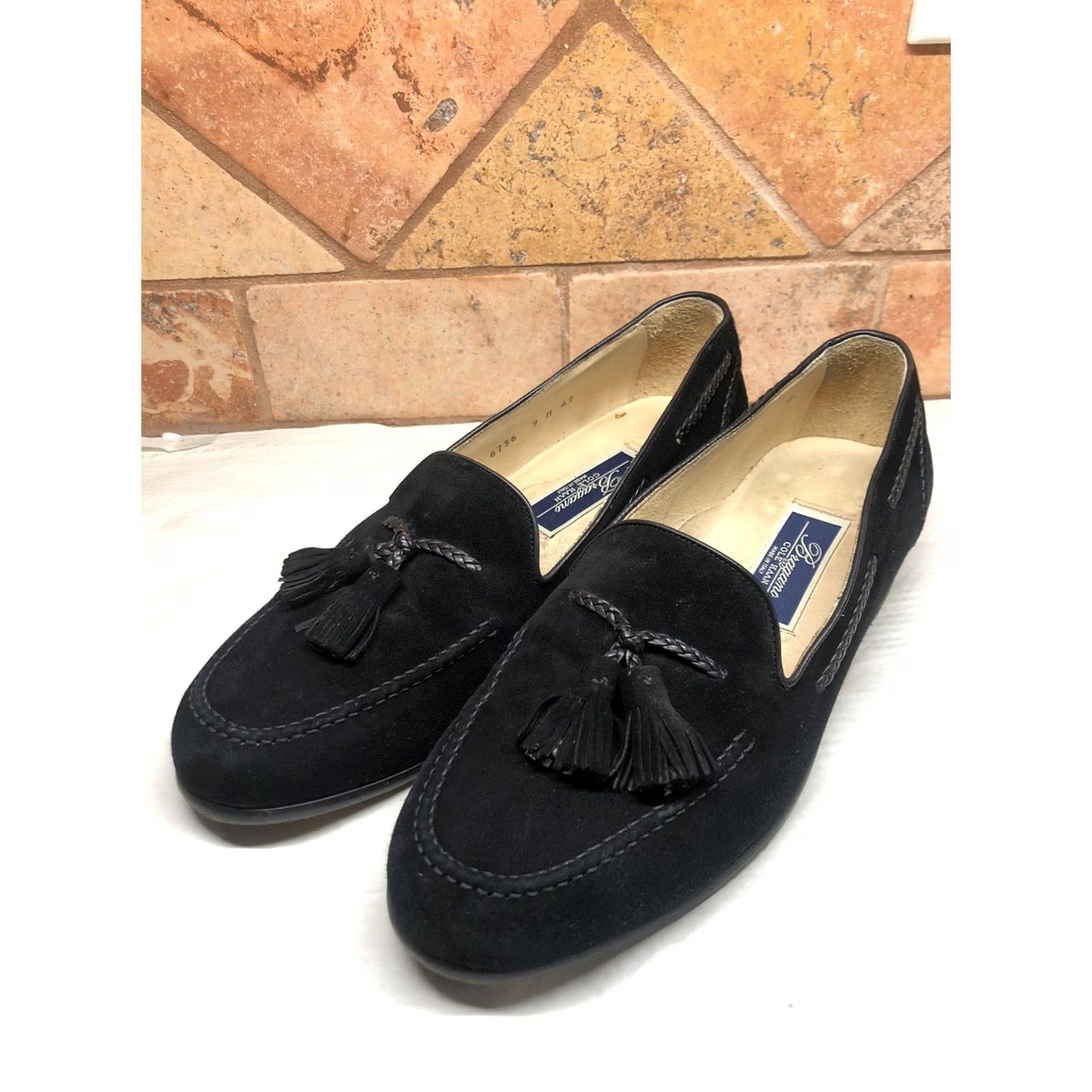 Cole Haan Bragano x Cole Haan Black Italian Leather Loafers 9 M Dress Leather Oxford Tassels Men Size US 9 / EU 42 - 3 Thumbnail