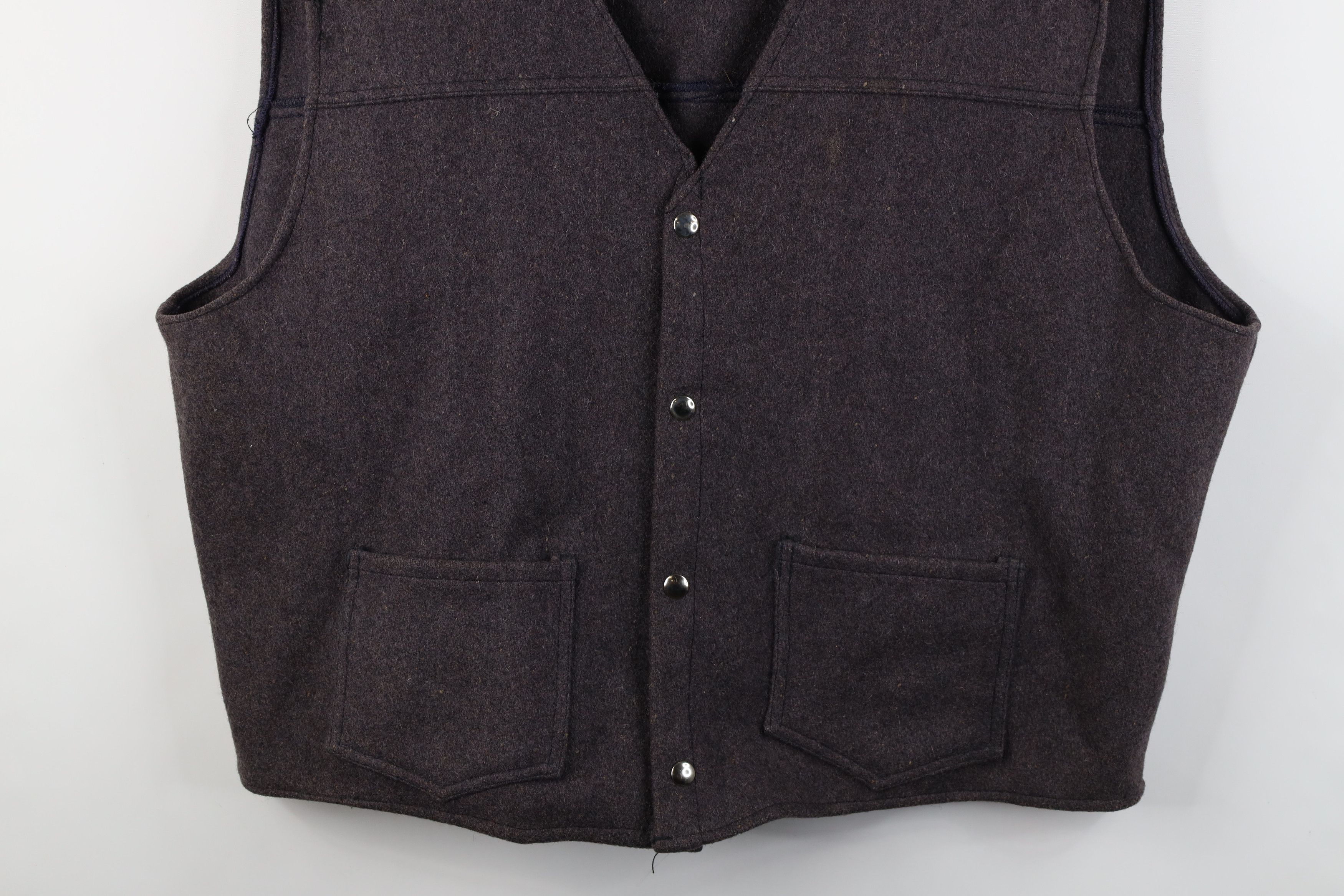 Vintage Vintage 50s 60s Streetwear Felt Wool Button Vest Jacket USA Size US XXL / EU 58 / 5 - 3 Thumbnail