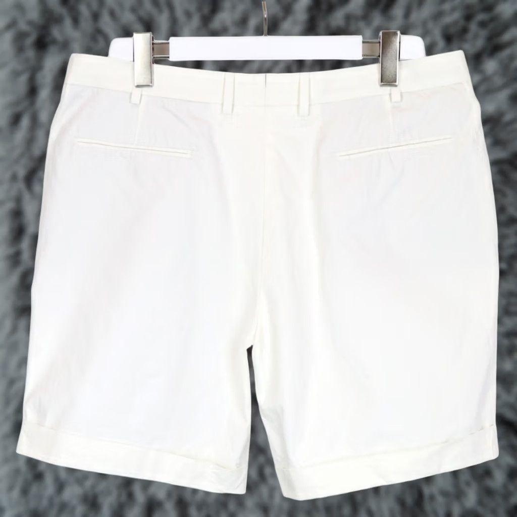 Suitsupply SUITSUPPLY Bosa Shorts Men's UK 38 Pleated Cotton White Size US 38 / EU 54 - 1 Thumbnail