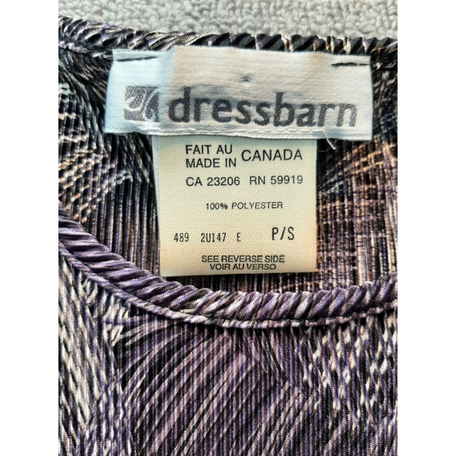 Vintage Dress Barn Blouse Womens Small S Sleeveless Top Purple Ruffled Polyester Size S / US 4 / IT 40 - 2 Thumbnail
