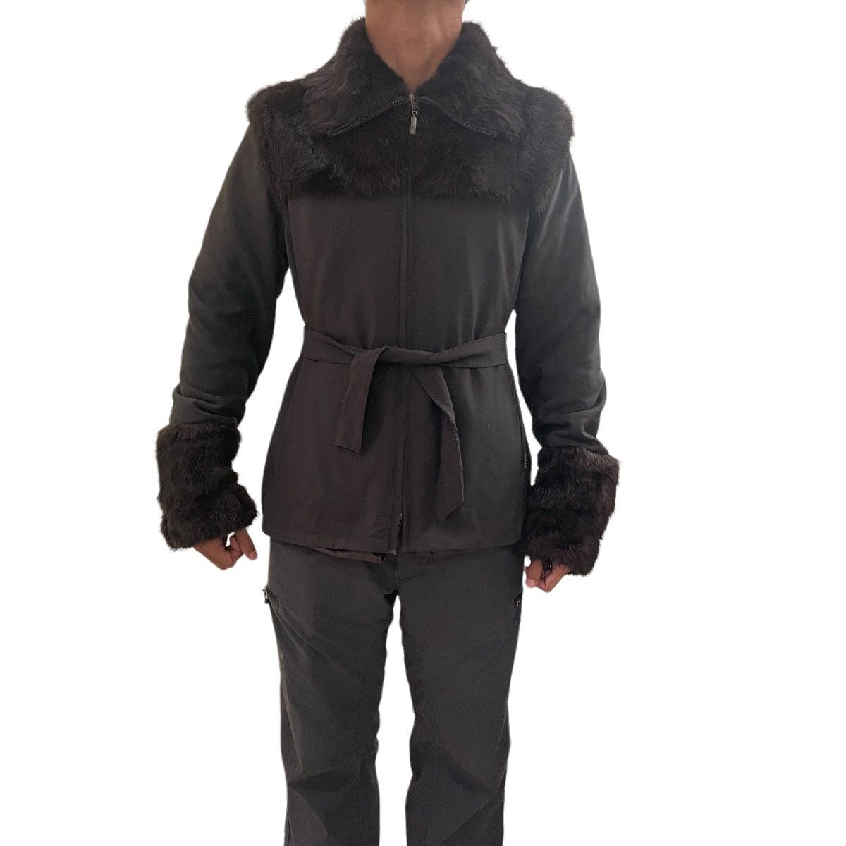 Moncler 🔥Moncler Down Faux Fur Collar Sleeve Zipper Jacket Size M / US 6-8 / IT 42-44 - 2 Thumbnail