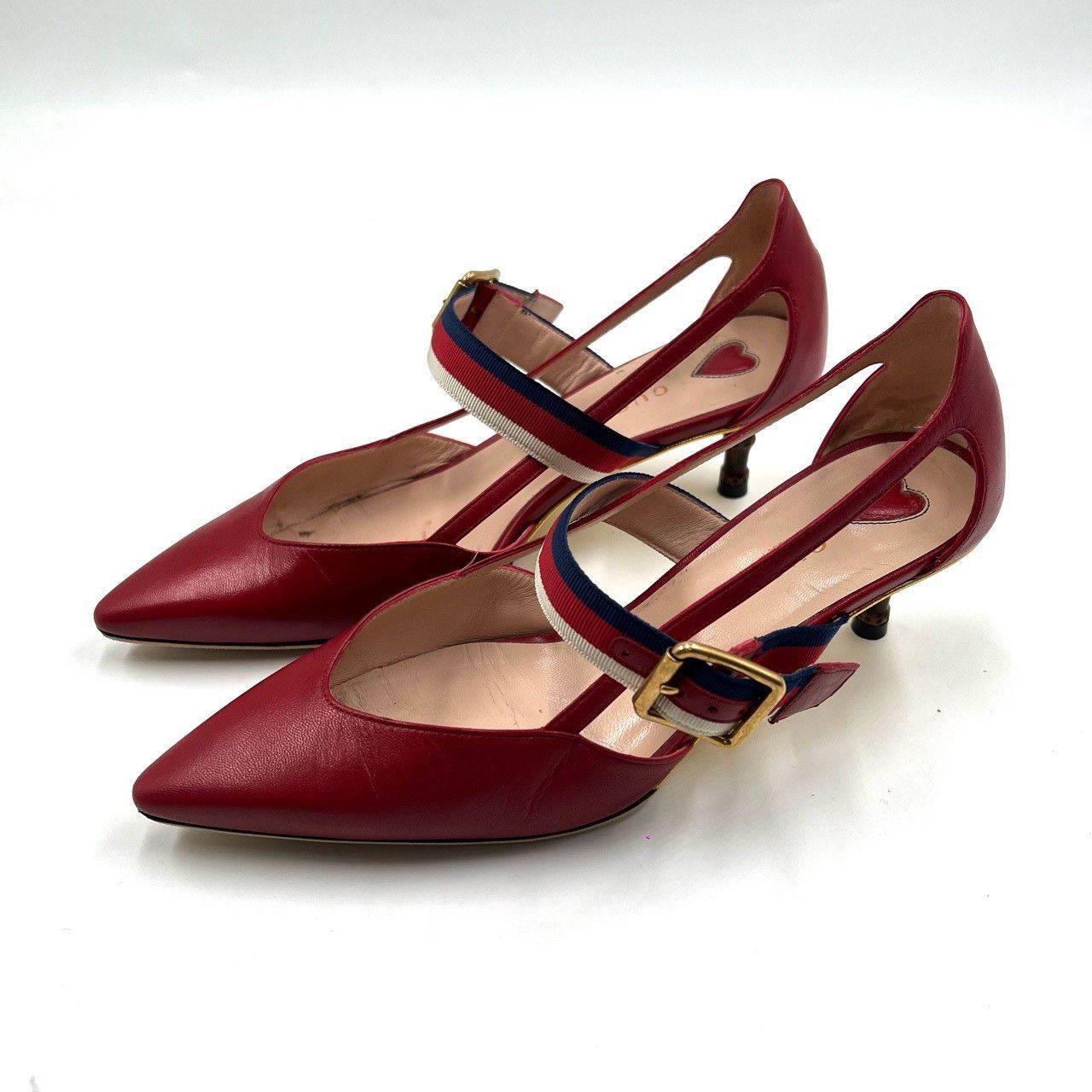 Gucci Gucci Red Pointed Toe Bamboo Heels Size US 4 / IT 34 - 1 Thumbnail