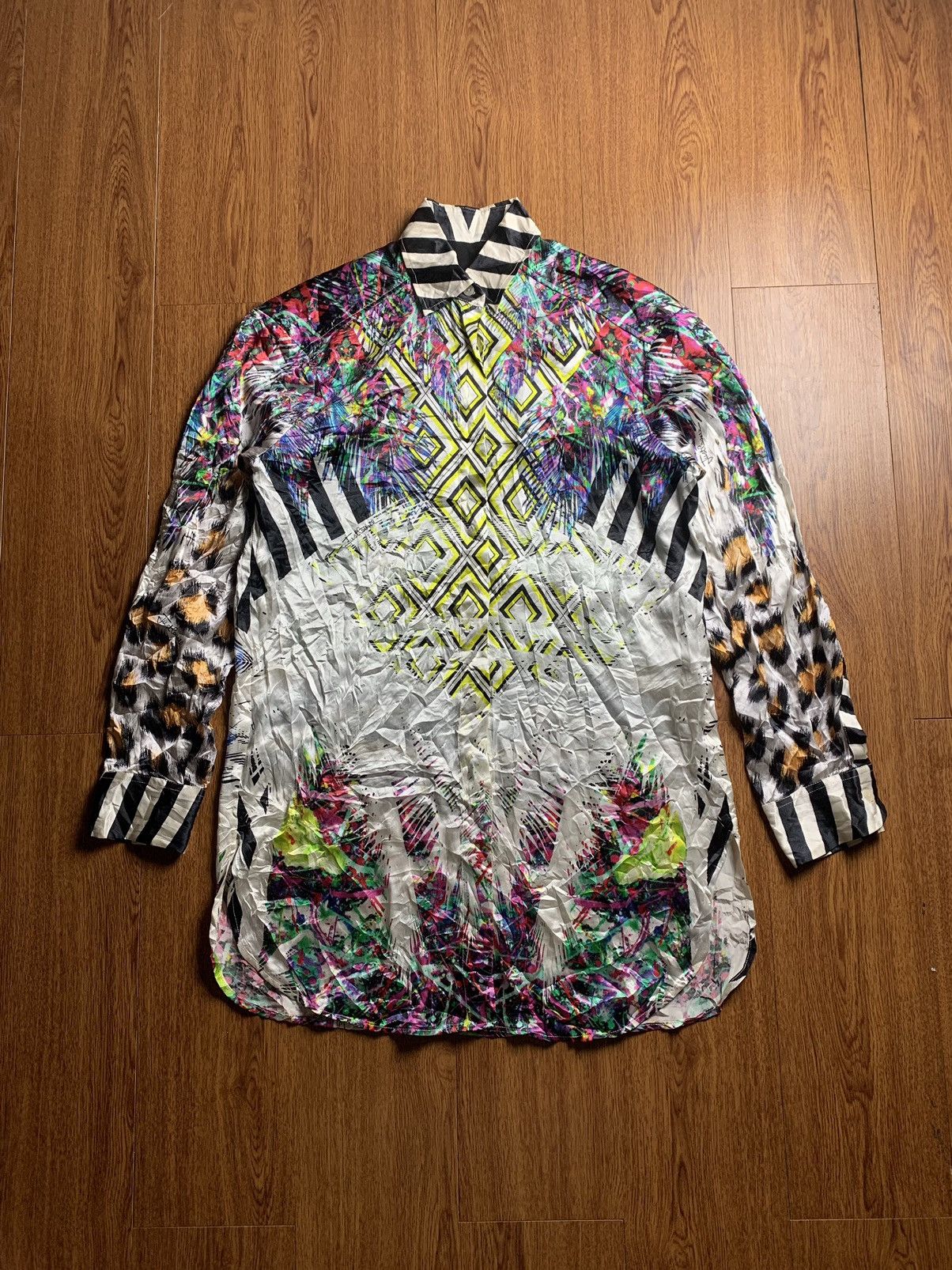 Just Cavalli Just Cavalli - Multicolor Silk Long Sleeve Blouse Size L / US 10 / IT 46 - 1 Thumbnail