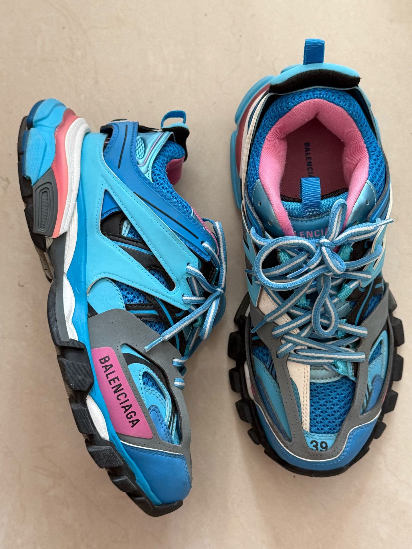 Balenciaga Balenciaga Track Blue Pink Sneakers Size US 6 / EU 39 - 1 Thumbnail