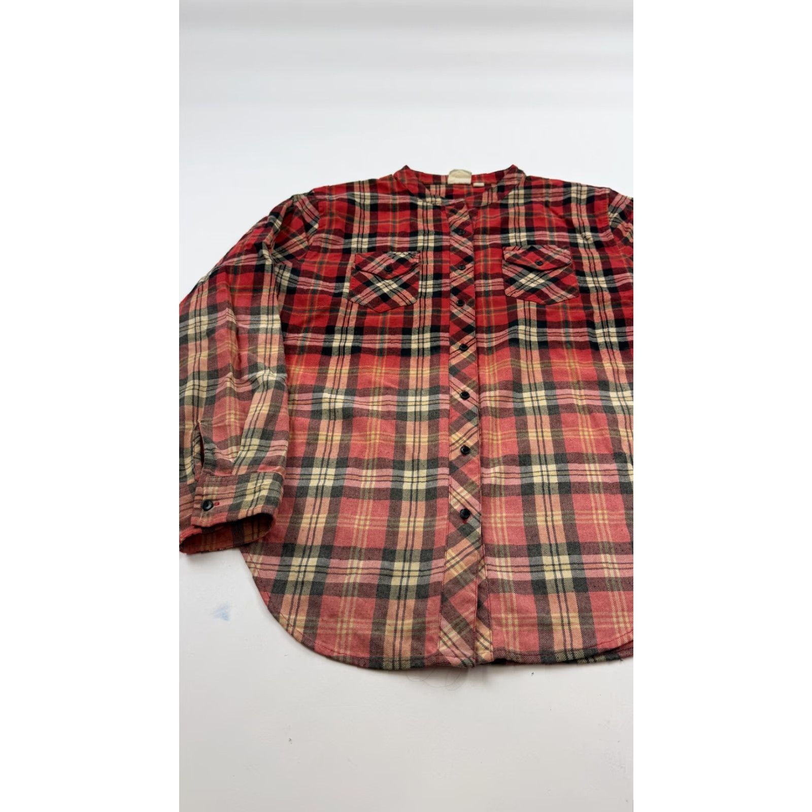Z Supply VINTAGE Z SUPPLY Flannel Shirt Women’s Medium Red Plaid Band Collar Workwear Casual Adult M Red Plaid Mens? Size M / US 6-8 / IT 42-44 - 2 Thumbnail