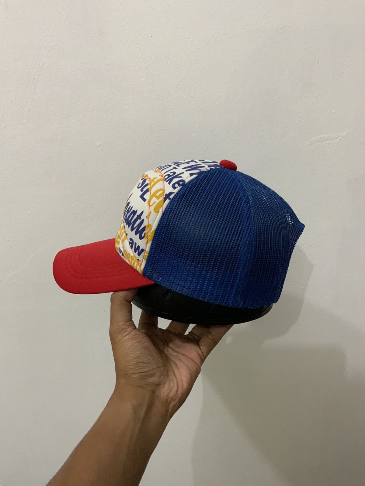 Japanese Brand Peace Relaxation Distressed Style Trucker Cap Hat Size ONE SIZE - 2 Thumbnail