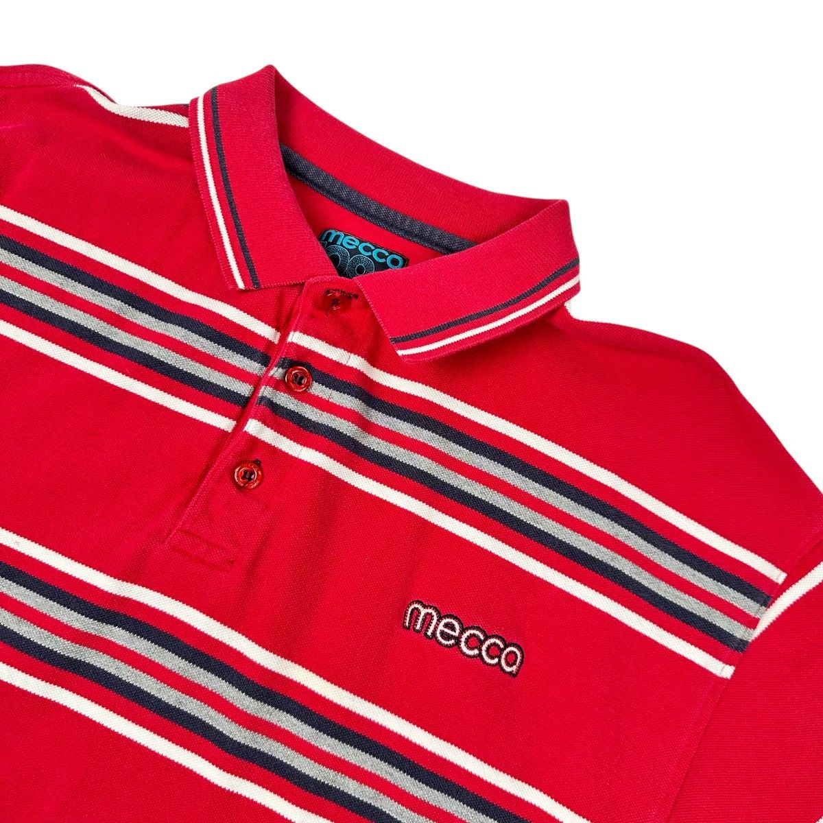 Mecca Vintage Mecca Polo Shirt Mens Large Red Striped Short Sleeve Size US L / EU 52-54 / 3 - 3 Thumbnail