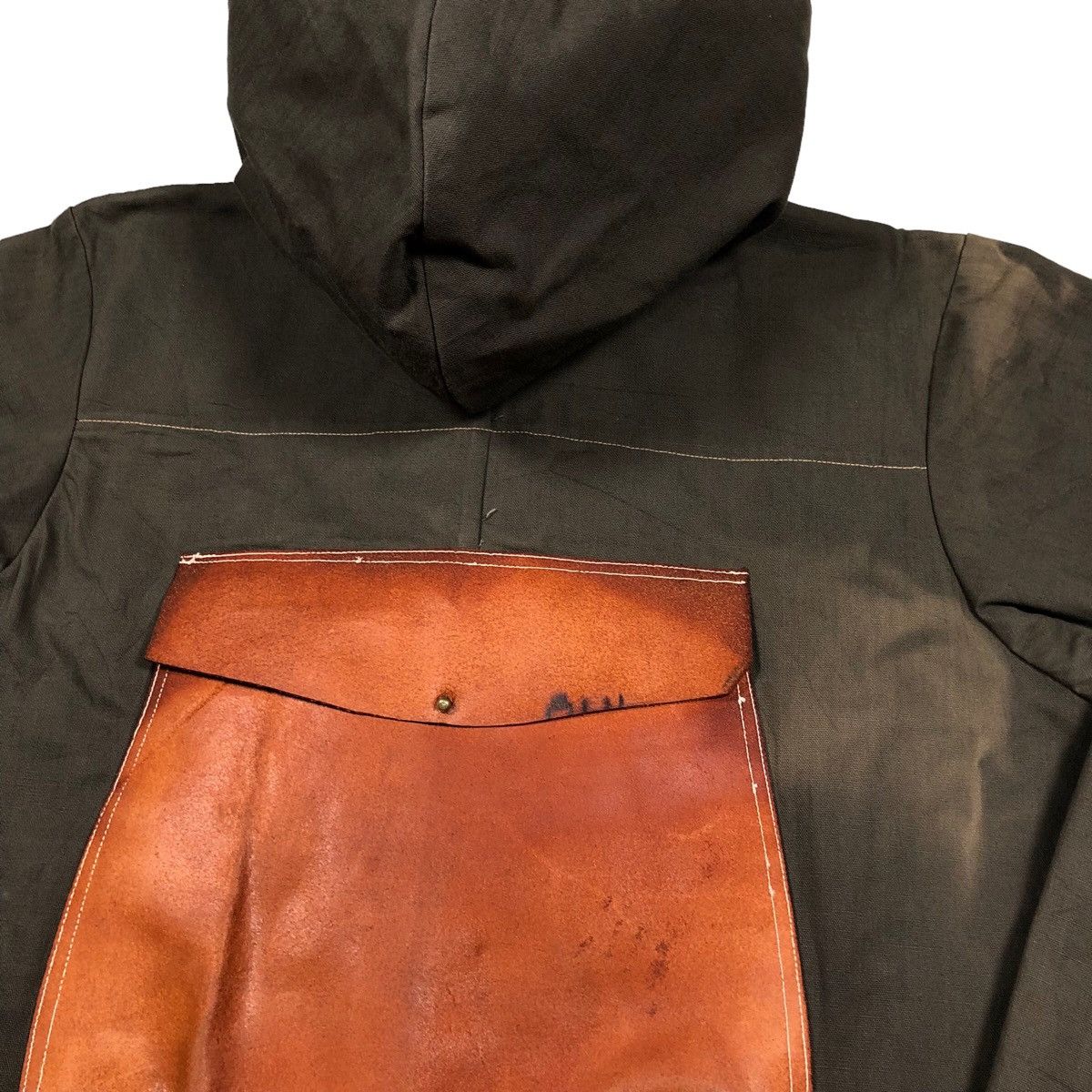 Japanese Brand × Vintage Sun Faded Unknown Smock Cotton Canvas With Leather Pocket Size US S / EU 44-46 / 1 - 3 Thumbnail