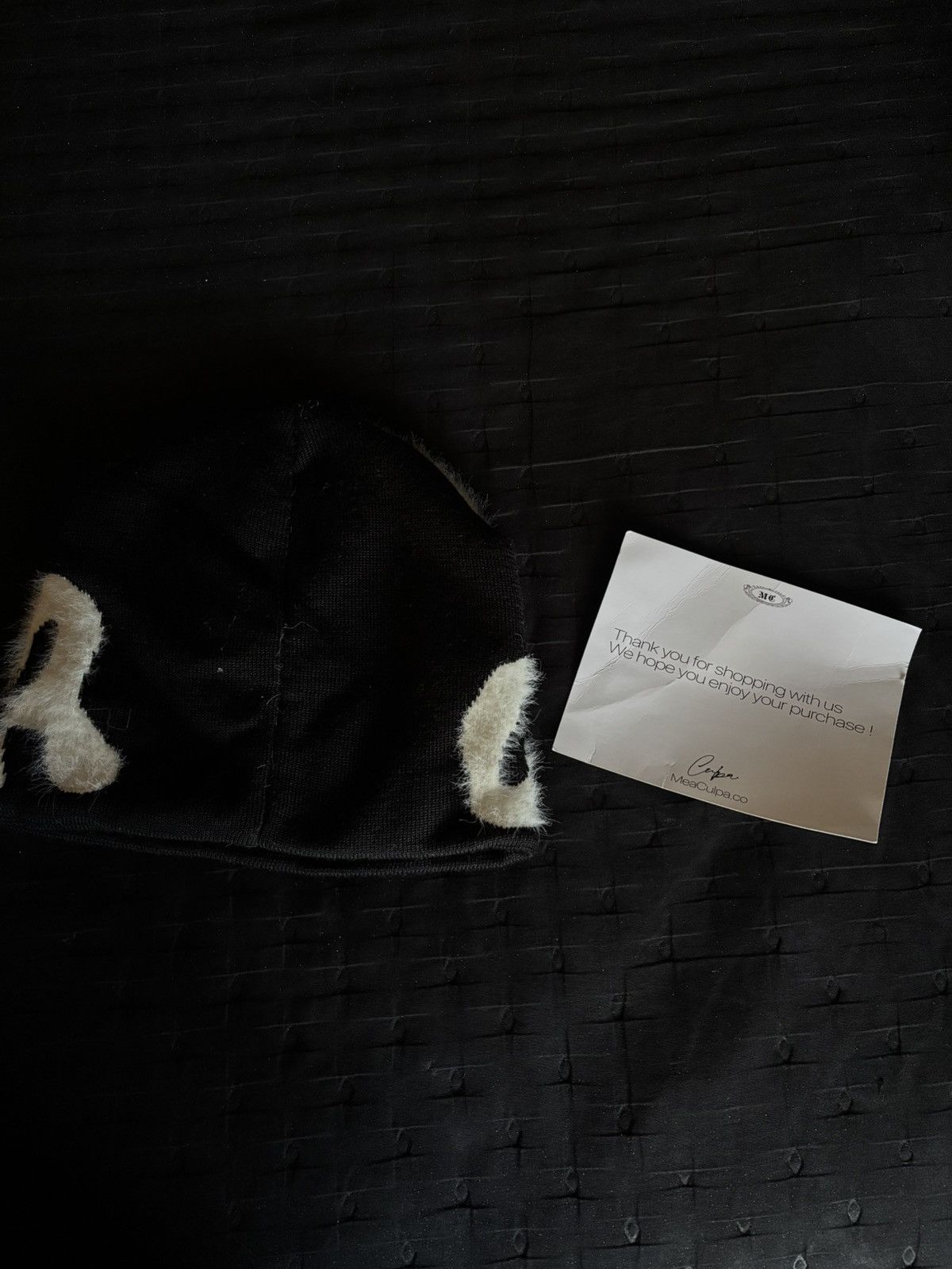 Mea Culpa Mea Culpa Mohair Beanie “Black and White” Size ONE SIZE - 2 Thumbnail