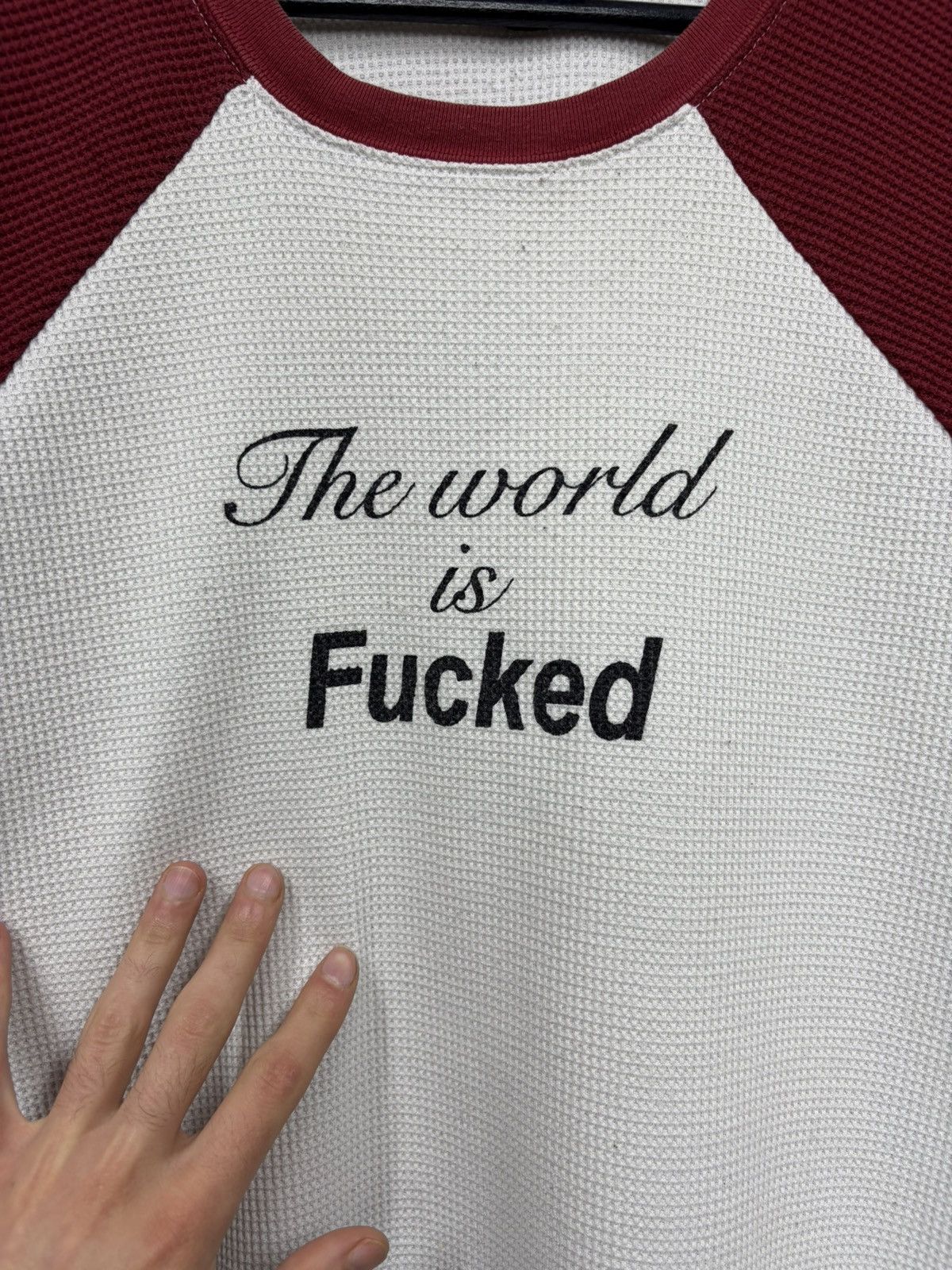 Teddy Fresh Archive Raglan Longsleeve The World Is Fucked Embroidered LG Size US L / EU 52-54 / 3 - 9 Thumbnail