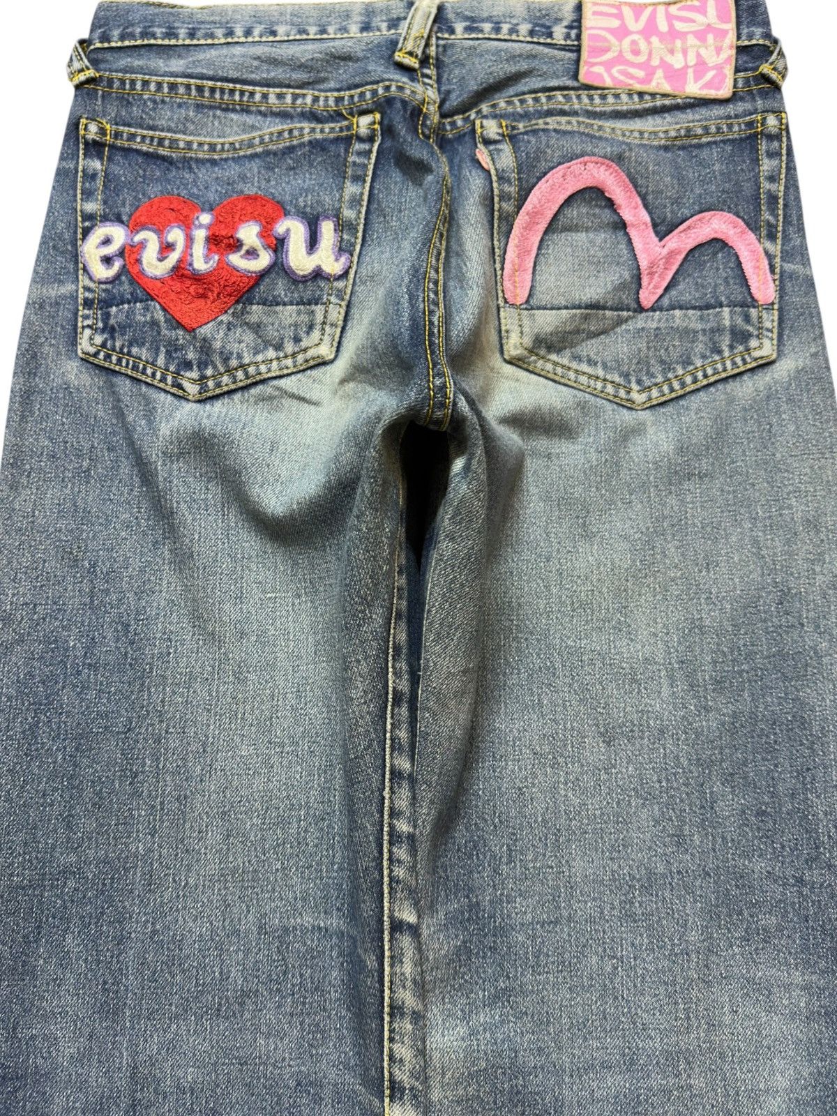Evisu Vintage Evisu Donna Osaka Selvedge Faded Distressed Denim Size US 29 - 6 Thumbnail