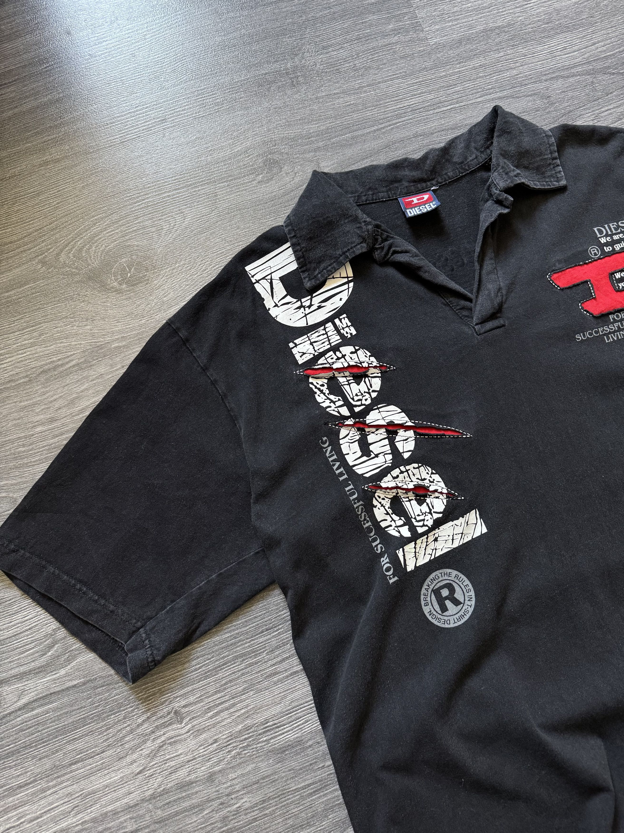 Diesel Vintage Diesel Polo shirt y2k cyber opium washed black Size US XXL / EU 58 / 5 - 5 Thumbnail
