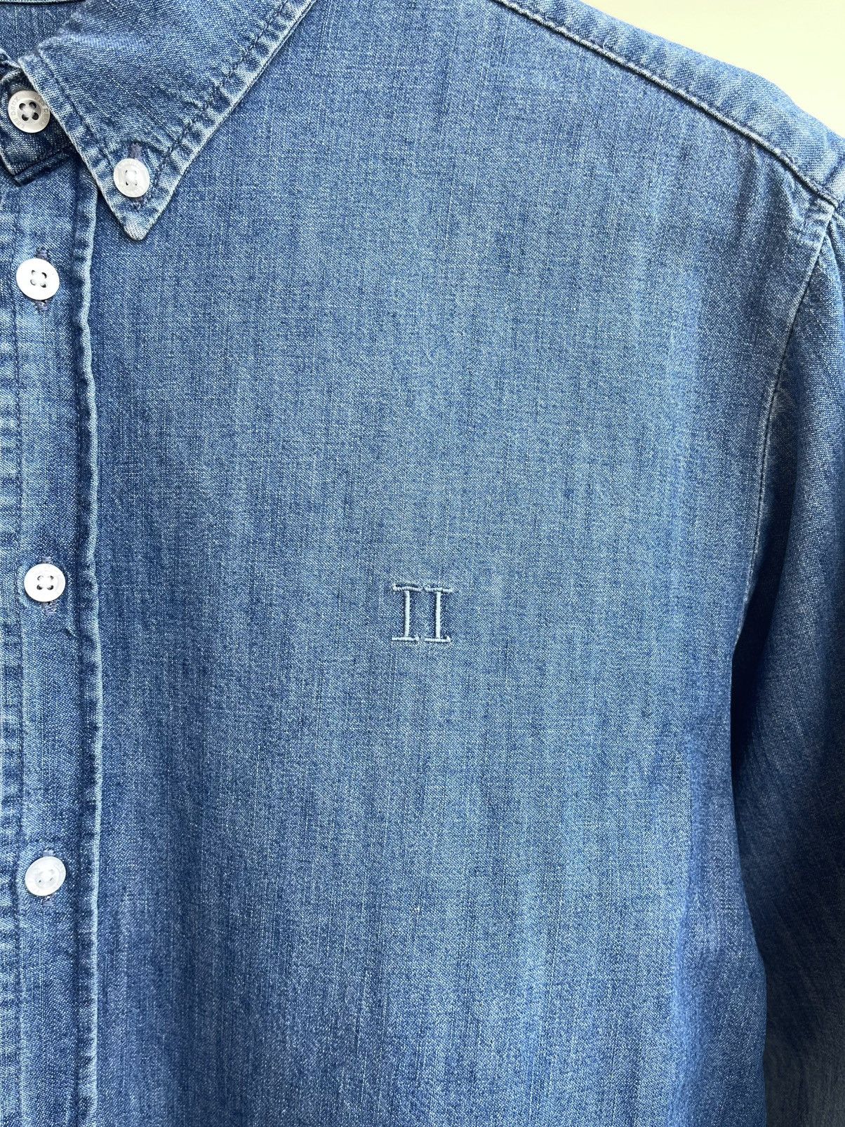 Les Deux Vagrant Chambray Regular Fit Button Down Long Sleeve Shirt Size US M / EU 48-50 / 2 - 9 Thumbnail