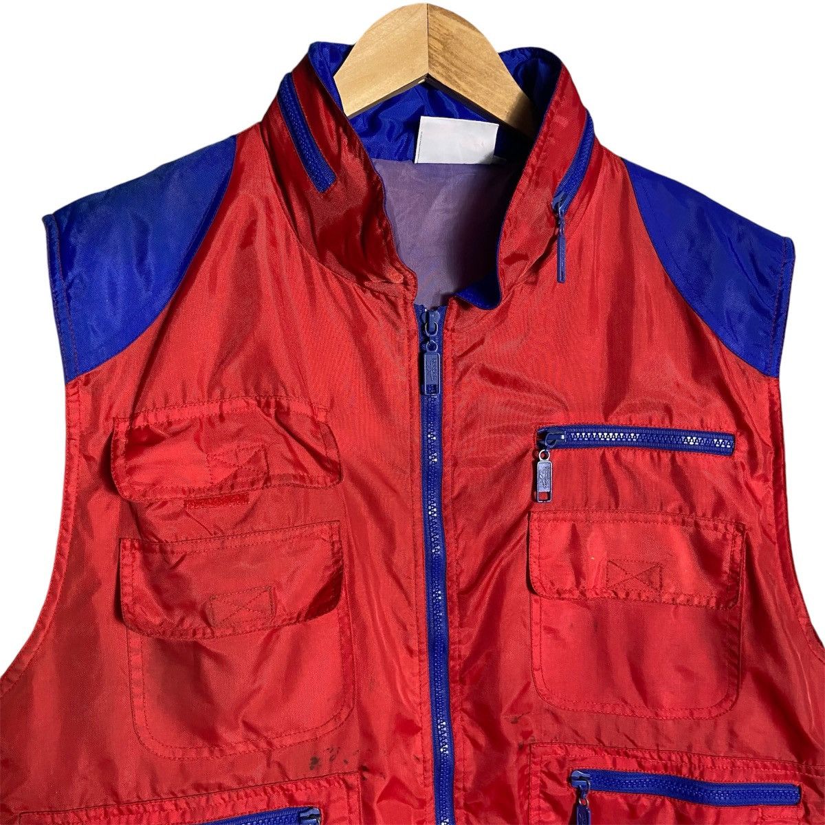 Reebok × Vintage Vintage 90s Reebok Embroidery Logo Pockets Nylon Hoodie Vest Size US L / EU 52-54 / 3 - 5 Thumbnail