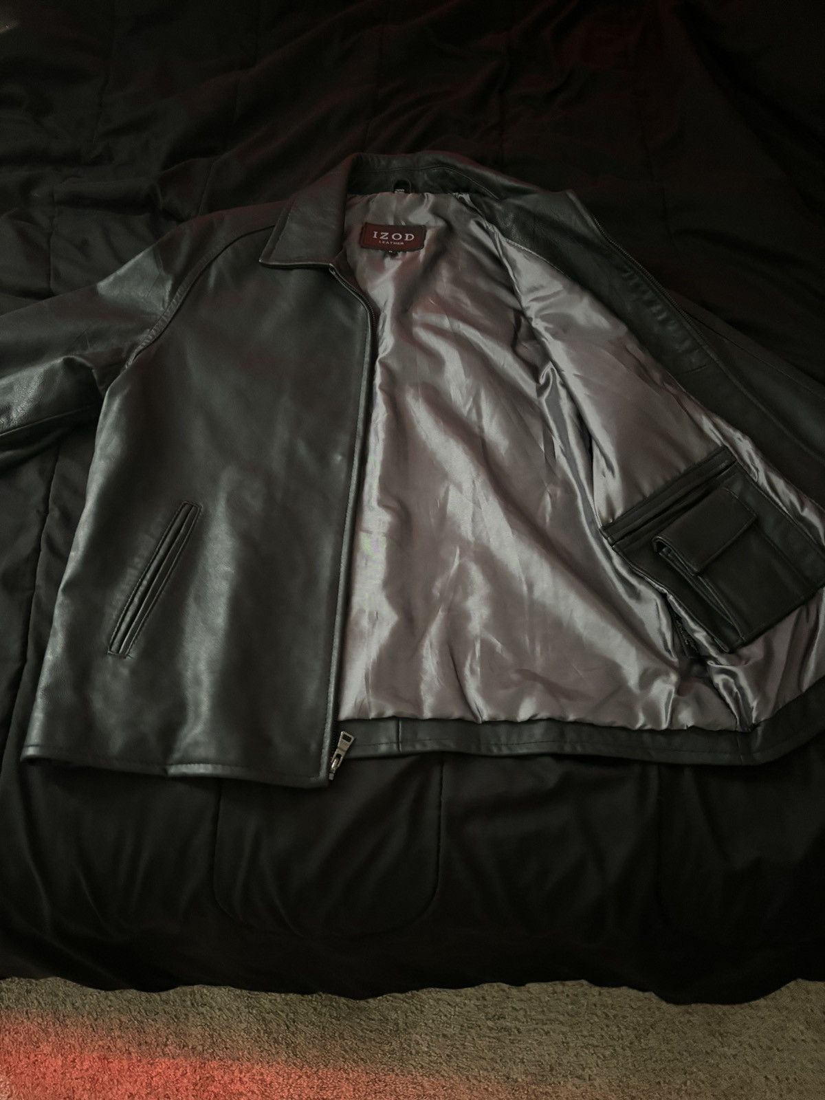 Izod black izod leather bomber jacket Size US M / EU 48-50 / 2 - 2 Thumbnail