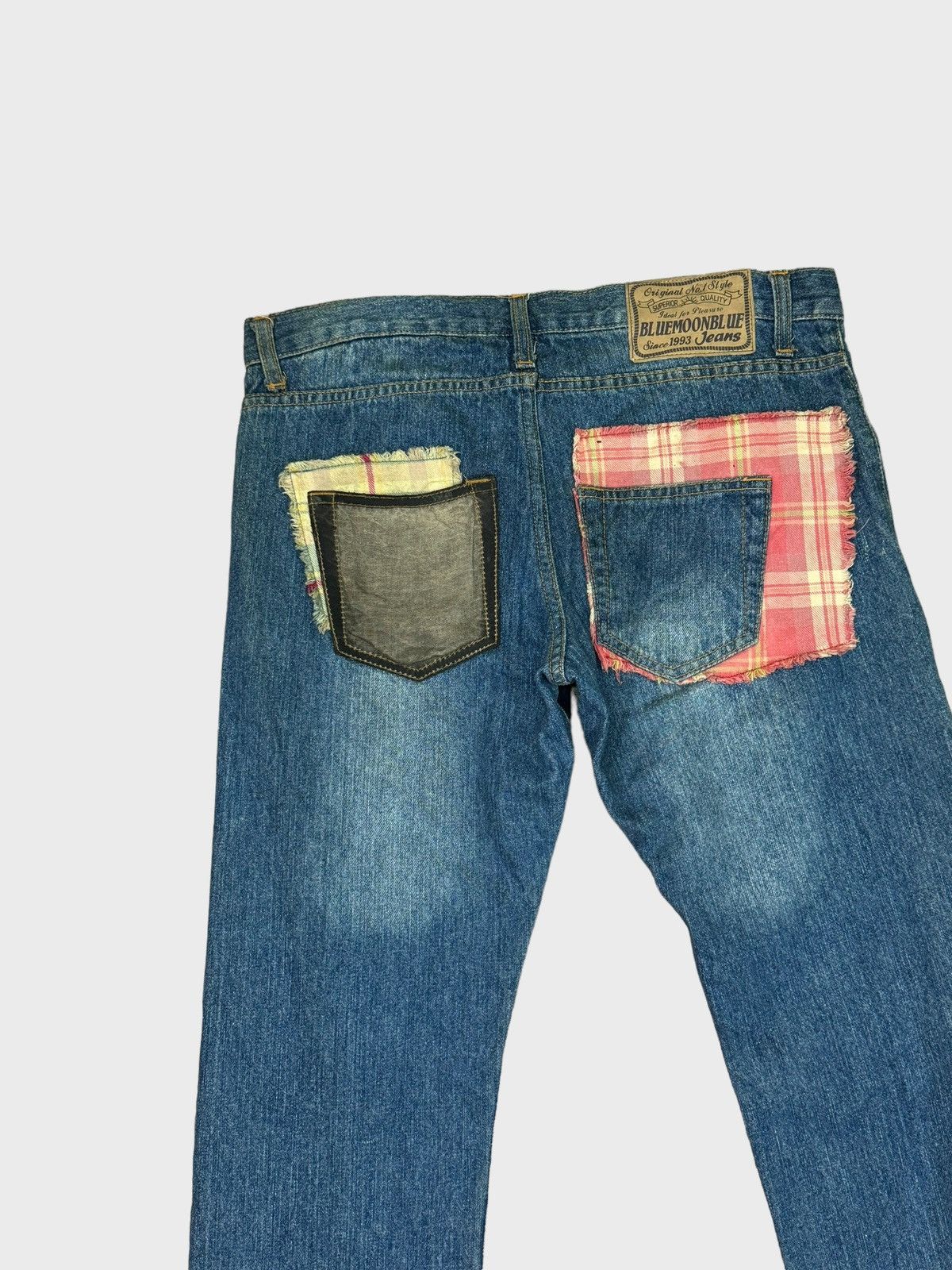 Designer × Japanese Brand BLUE MOON BLUE Patchwork 6 Pocket Distressed Denim Pants Size US 31 - 10 Thumbnail