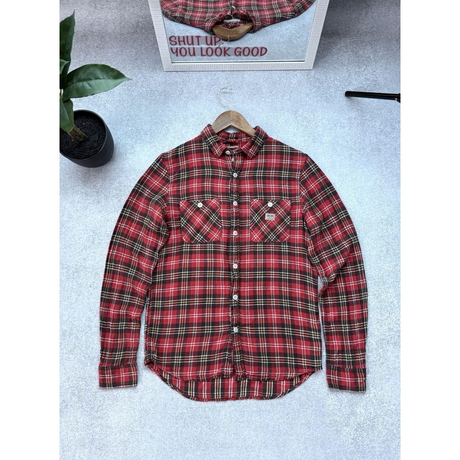 Vintage DENIM & SUPPLY RALPH LAUREN Plaid Flannel Shirt Red Check Button Up Mens Size S Size US S / EU 44-46 / 1 - 2 Thumbnail