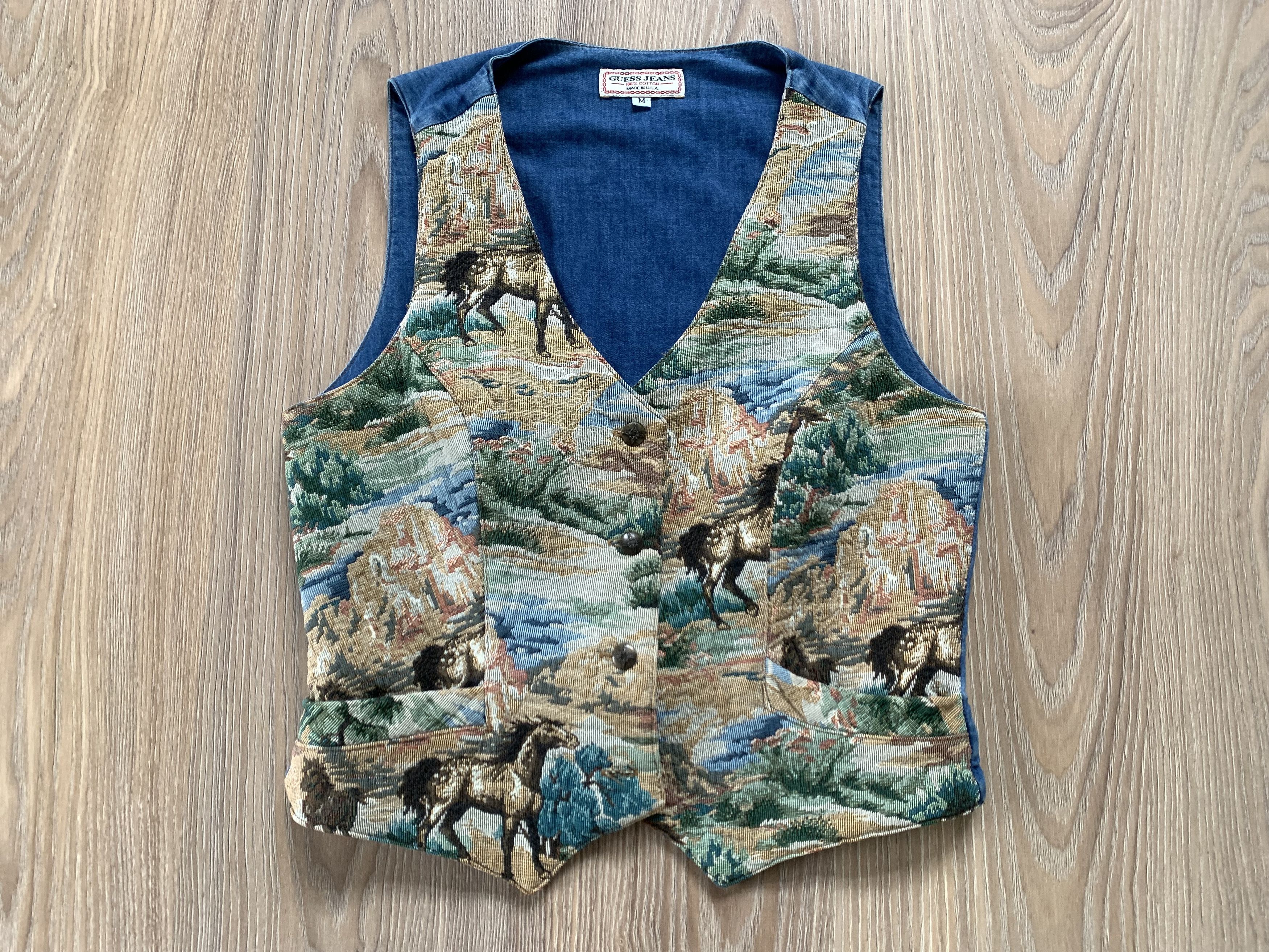 Guess Guess Jeans Horse Tapestry Western Vest Size M / US 6-8 / IT 42-44 - 2 Thumbnail