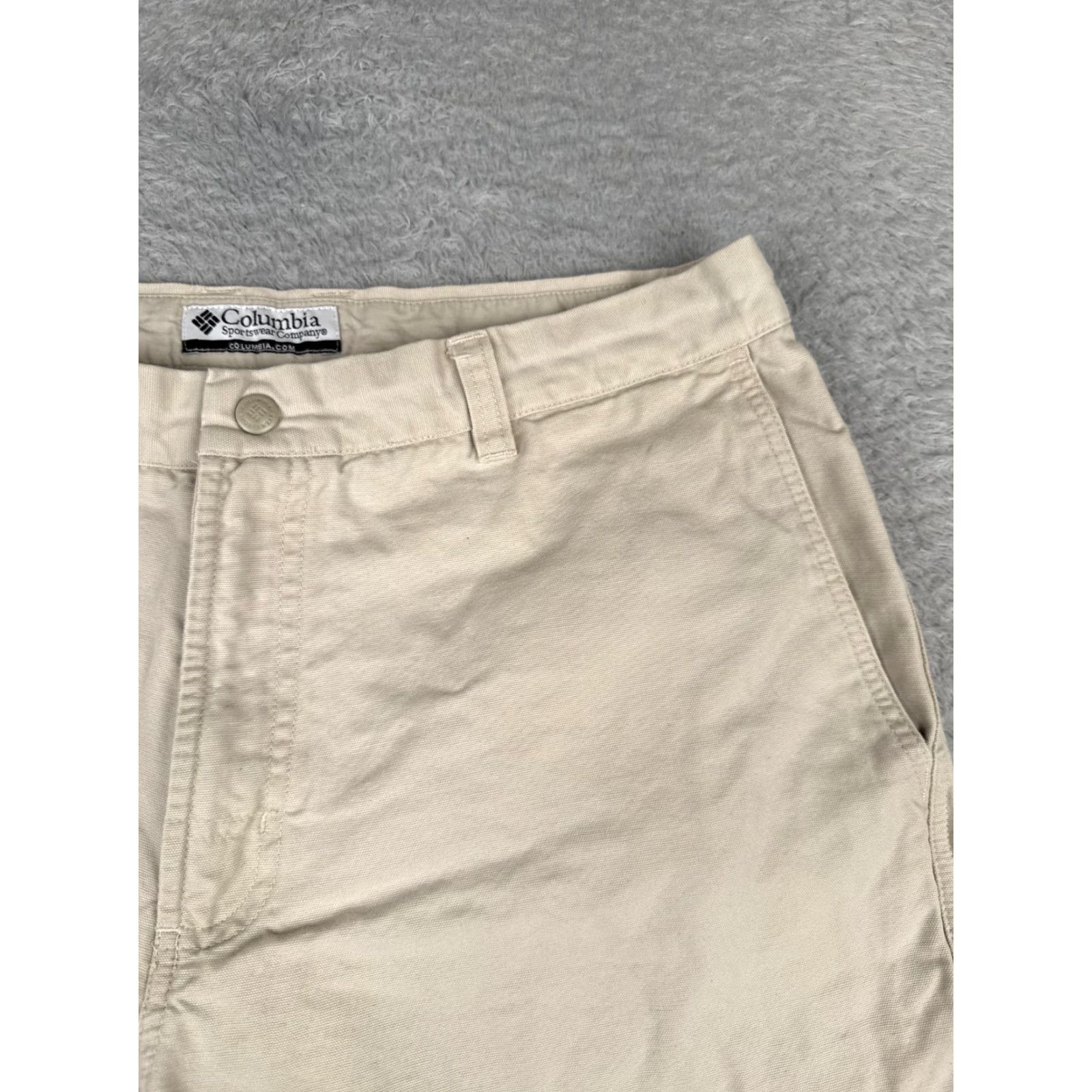 Vintage Columbia Men’s Shorts Chino 34 Beige 100% Cotton Duck Hiking Casual 34x10 Mens Size US 34 / EU 50 - 5 Thumbnail