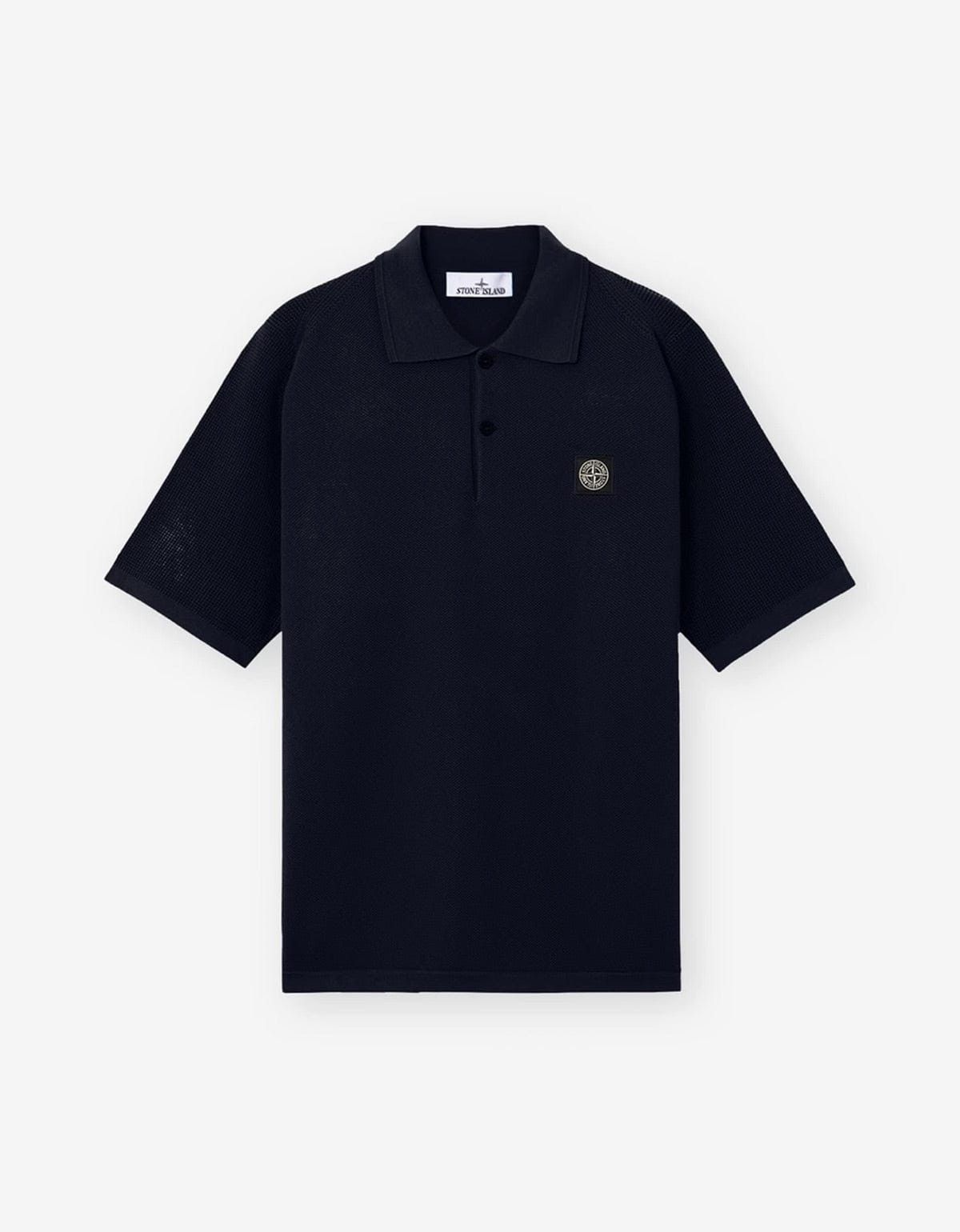 Stone Island Stone Island Blue Knit Polo Shirt Size US L / EU 52-54 / 3 - 1 Thumbnail