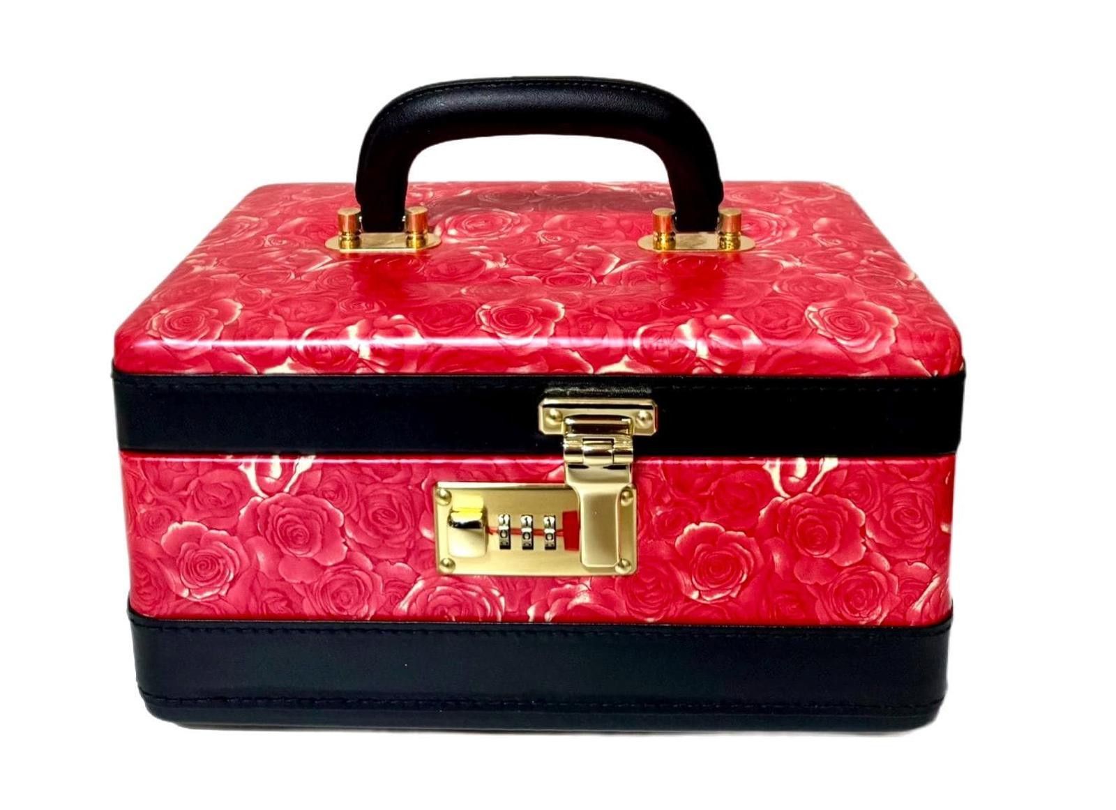 Other Jewelry Box Red Flower Pattern Storage Briefcase Size ONE SIZE - 1 Thumbnail