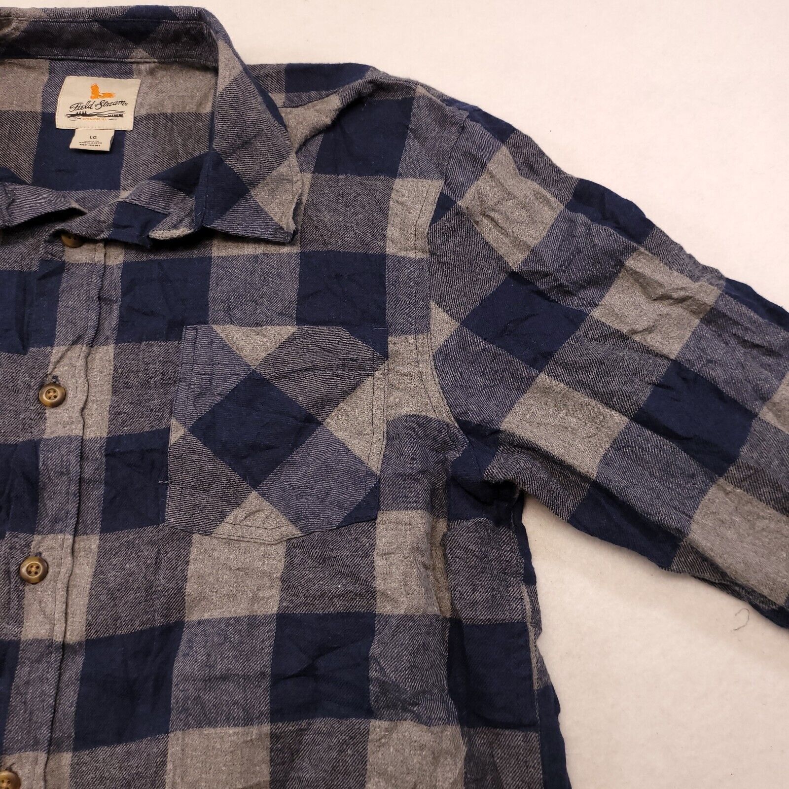 Field & Stream Field & Stream Gingham Flannel Shirt Mens Size Large L Blue Size US L / EU 52-54 / 3 - 5 Thumbnail