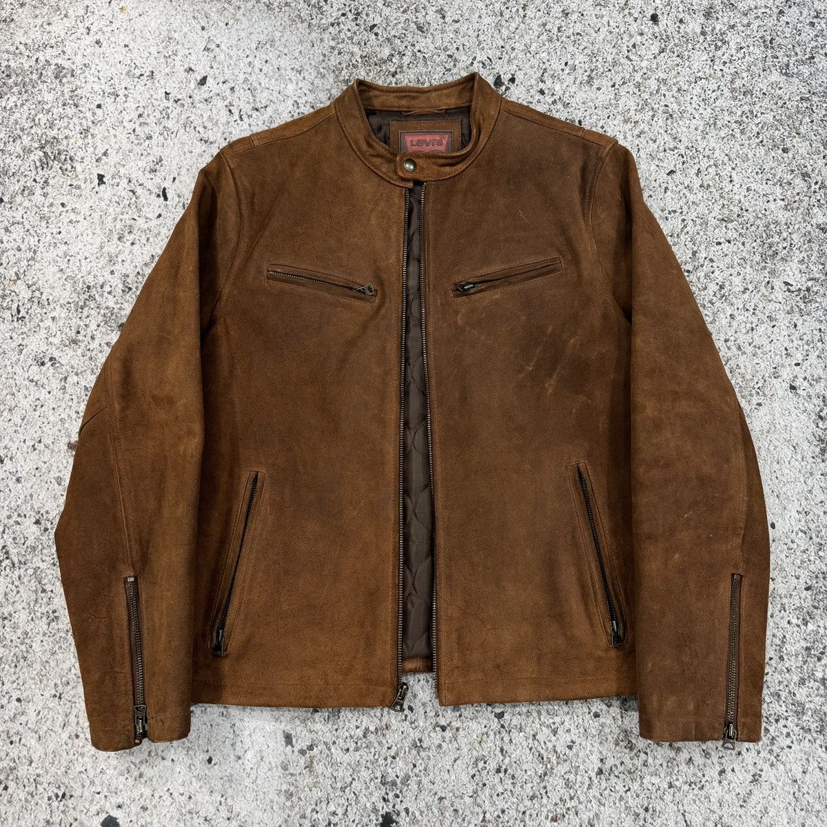 Levi's Vintage Levi's Cognac Brown Suede Cafe Racer Jacket Size US M / EU 48-50 / 2 - 6 Thumbnail