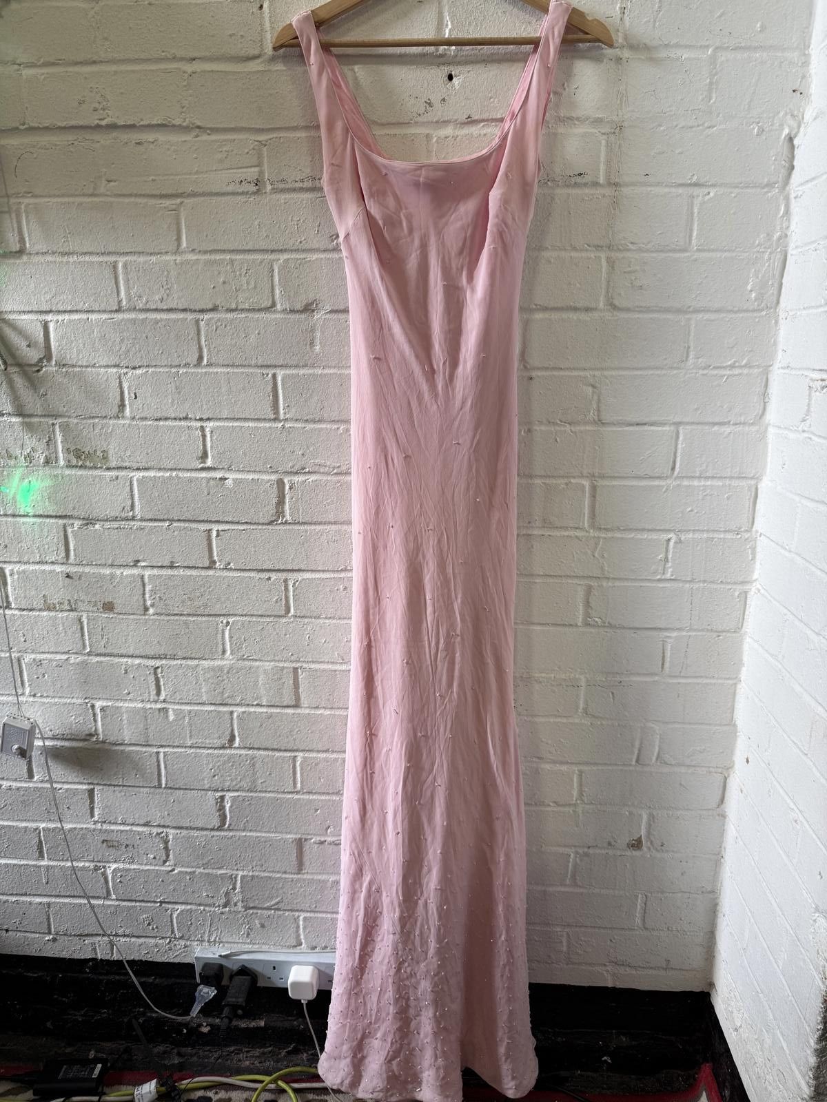 Designer P-621 Elegant Pink Maxi Dress by Jesper Comb Size M / US 6-8 / IT 42-44 - 1 Thumbnail