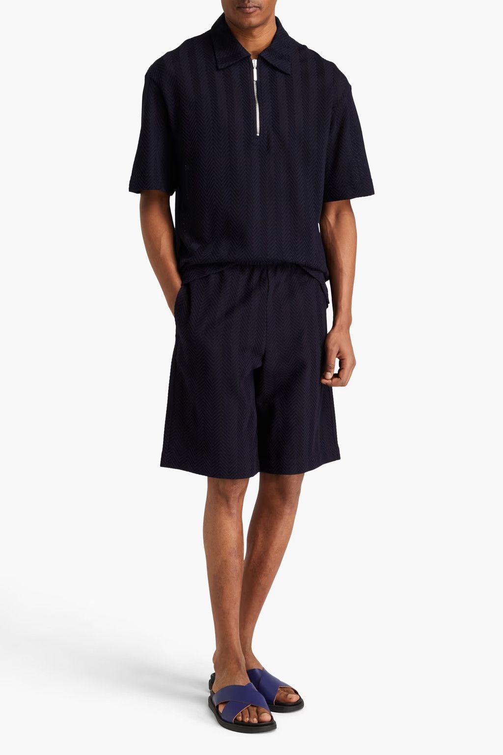 Missoni o1y0225 Zip Polo Shirt in Midnight Blue Size US S / EU 44-46 / 1 - 2 Thumbnail