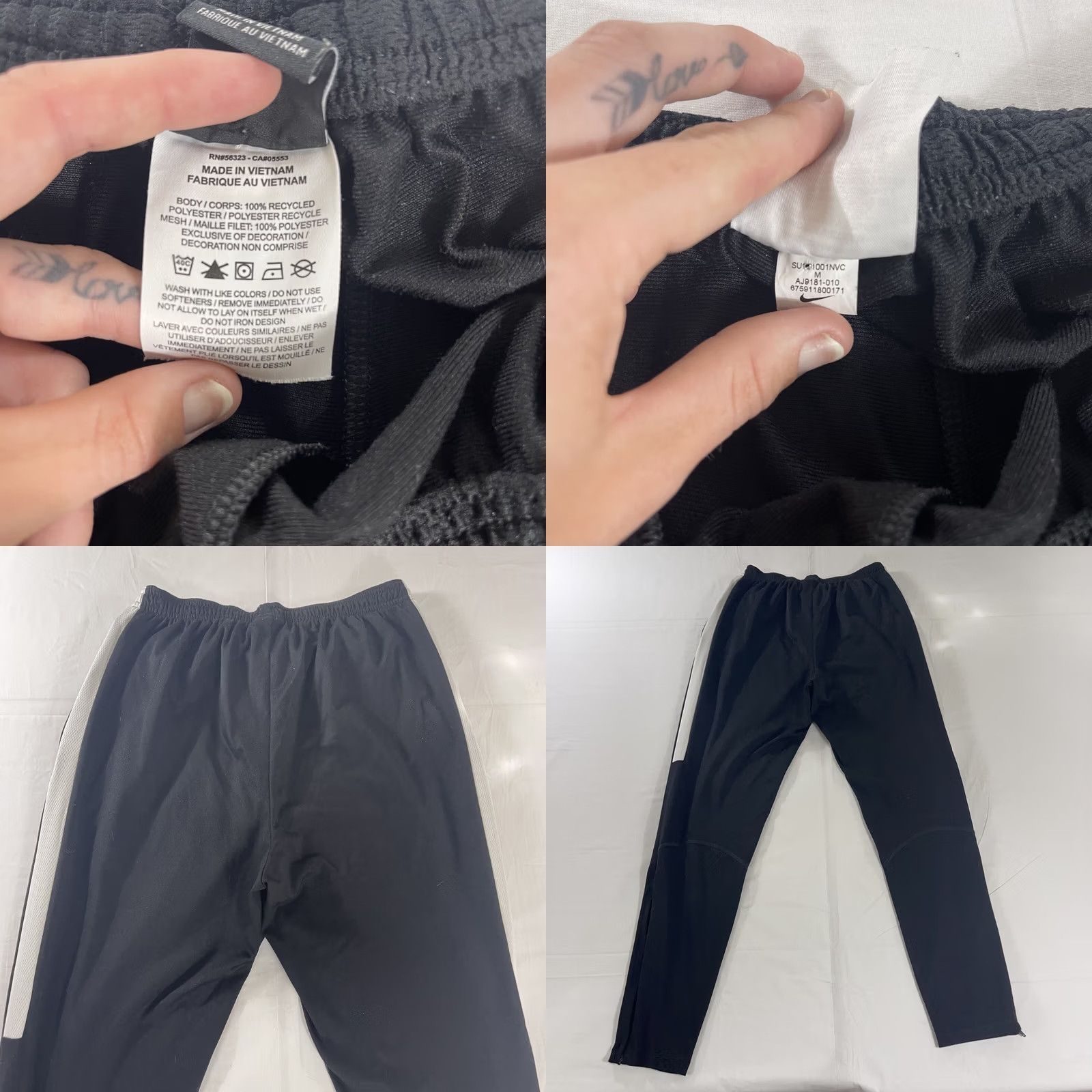 Nike Nike Men’s M SLIM Academy 19 Training Pants Black White Swoosh AJ9181-010 Soccer Dri-FIT Track Pants Slim Adapted for Activewear Size US 31 - 9 Thumbnail