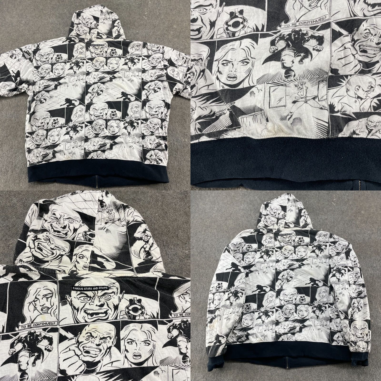 Vintage VINTAGE Famous Stars Straps Hoodie Mens 3XL AOP Comic Strip Jesse Pinkman Y2K Size US XXL / EU 58 / 5 - 10 Thumbnail
