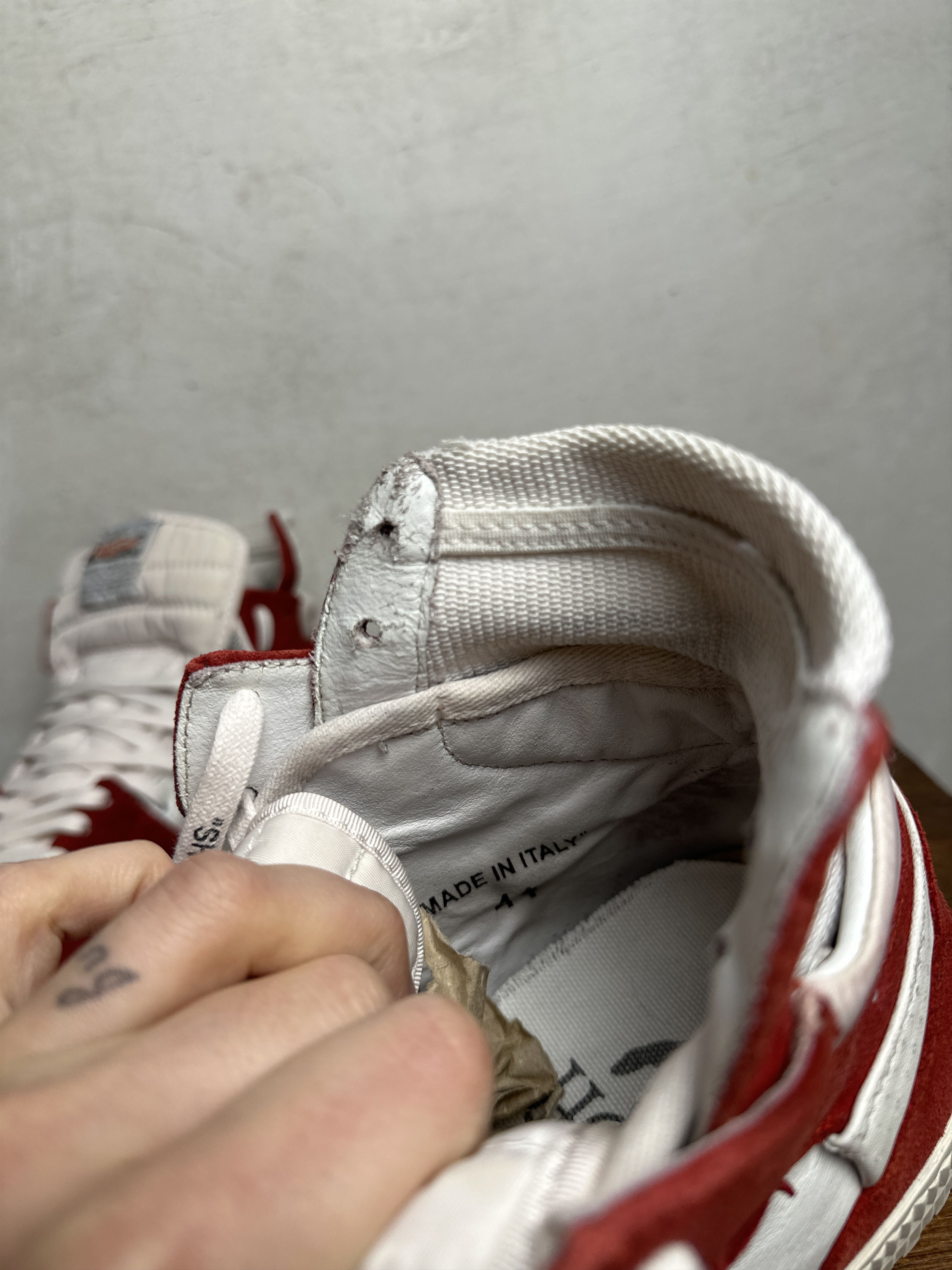 Off-White Off-White Off-Court 3.0 Red White Suede High-Top Shoes Size US 11 / EU 44 - 12 Thumbnail