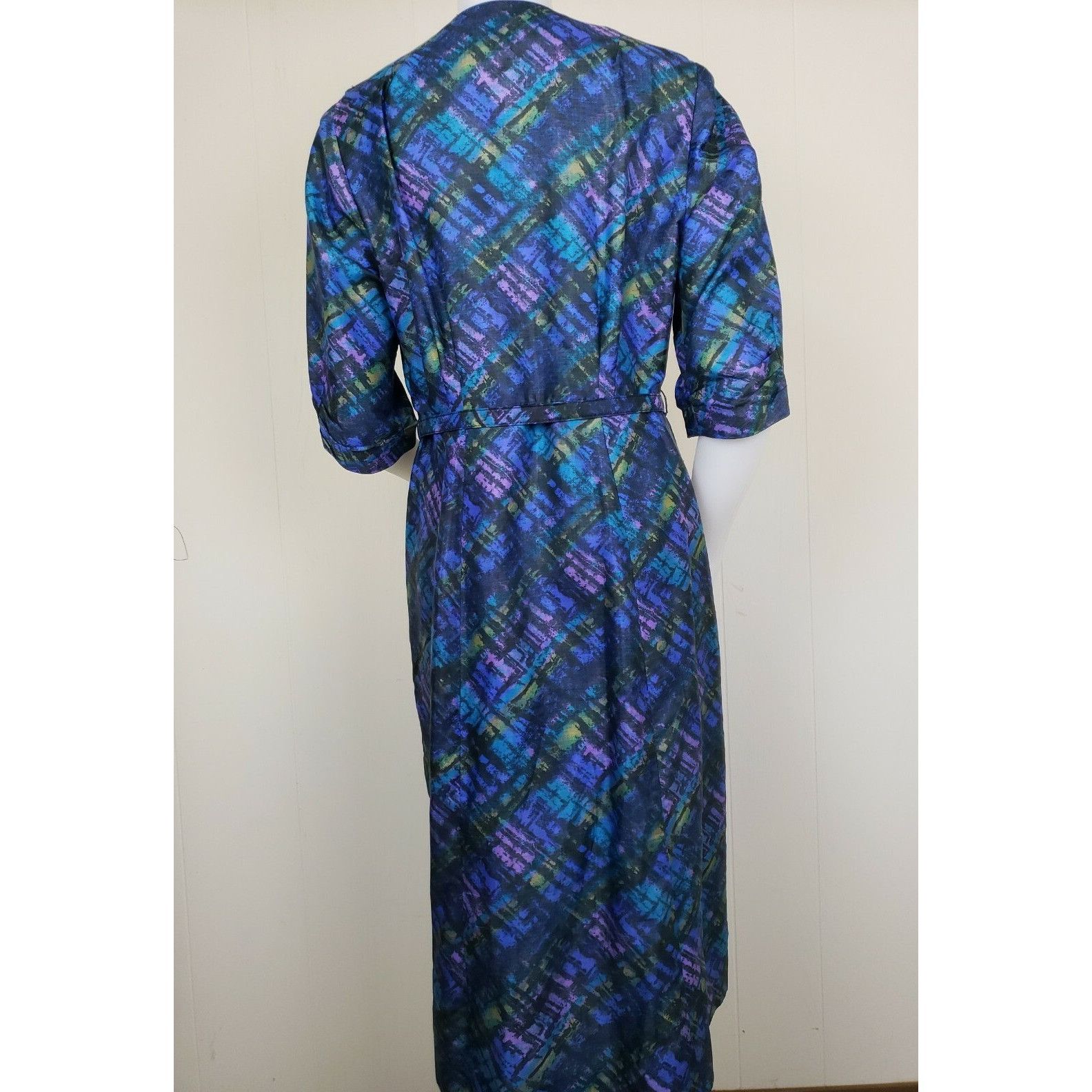Other Vtg Career Dress Sz 16 Volump Belted Brutalist Peacock Blue Size M / US 6-8 / IT 42-44 - 3 Thumbnail
