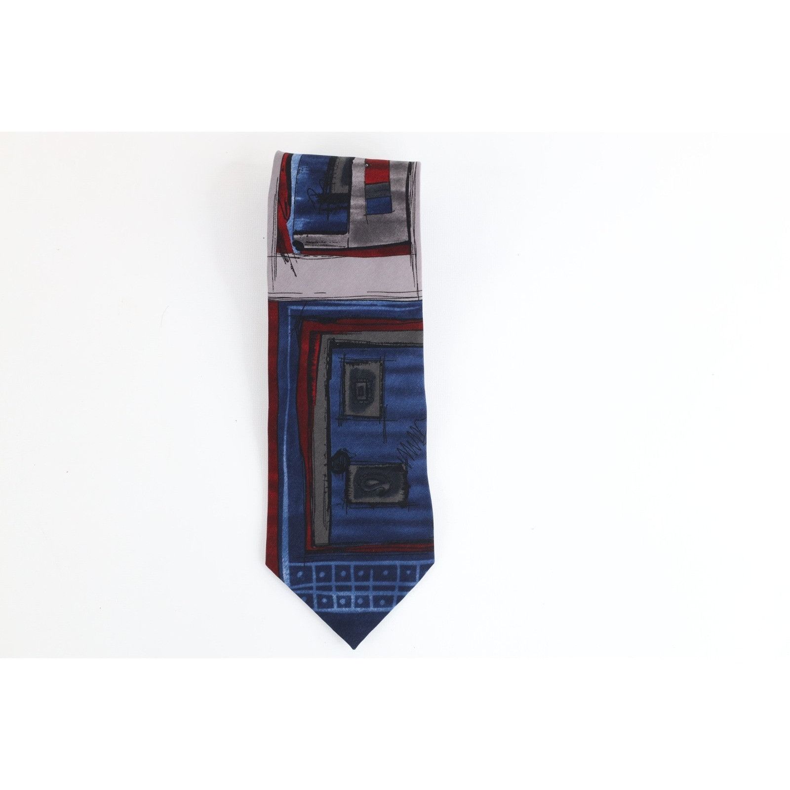 Vintage Vintage 80s 90s Streetwear Geometric Art Neck Tie Wedding Size ONE SIZE - 1 Thumbnail