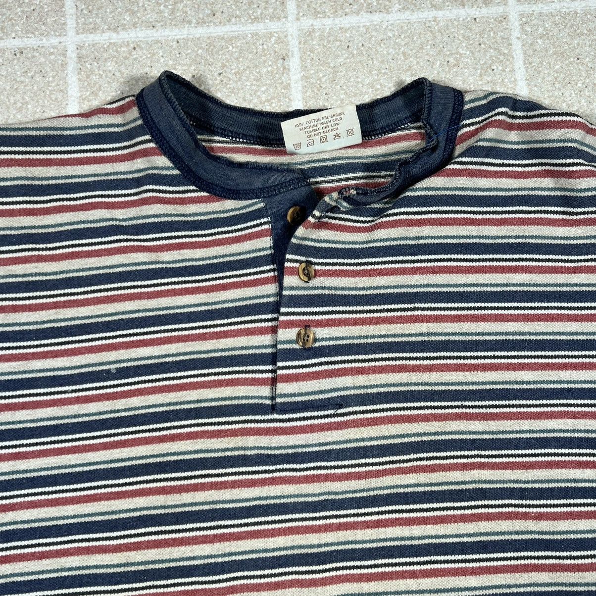Vintage Vintage Bale Dyed Originals Stripe Henley Made In USA Grunge Size US XL / EU 56 / 4 - 2 Thumbnail