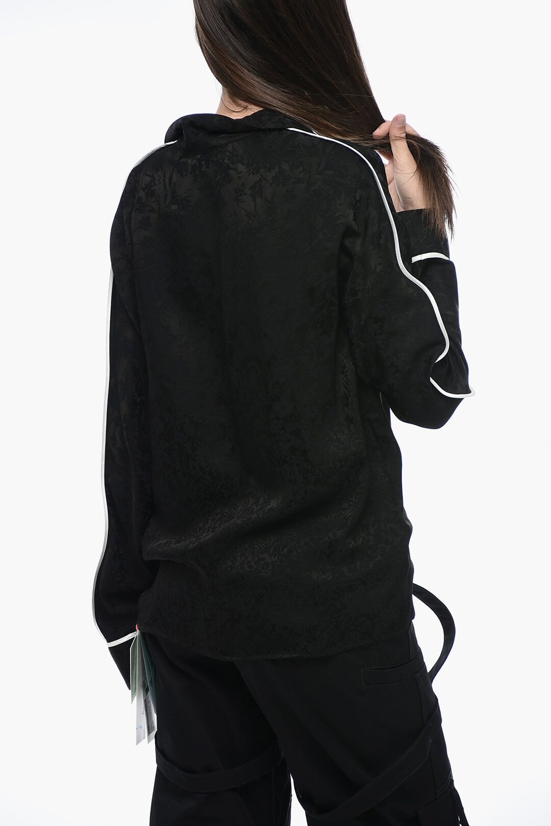 Off-White og1mm1125 Seasonal Brocade Shirt in Black Size XS / US 0-2 / IT 36-38 - 2 Thumbnail