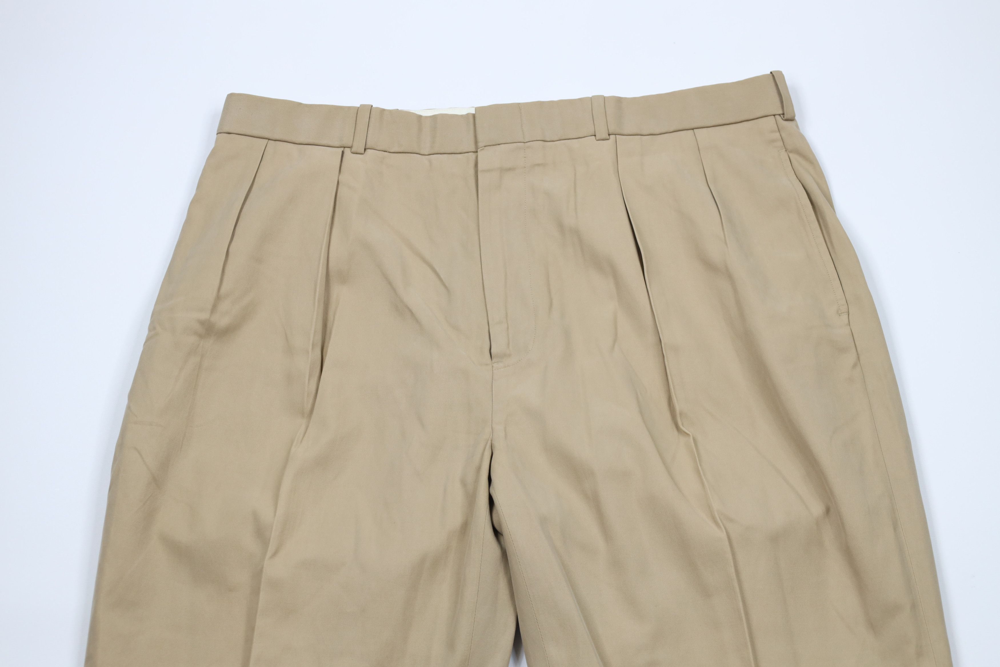Ralph Lauren × Vintage Vintage 90s Ralph Lauren Blend Wide Leg Chino Pants Beige Size US 36 / EU 52 - 2 Thumbnail