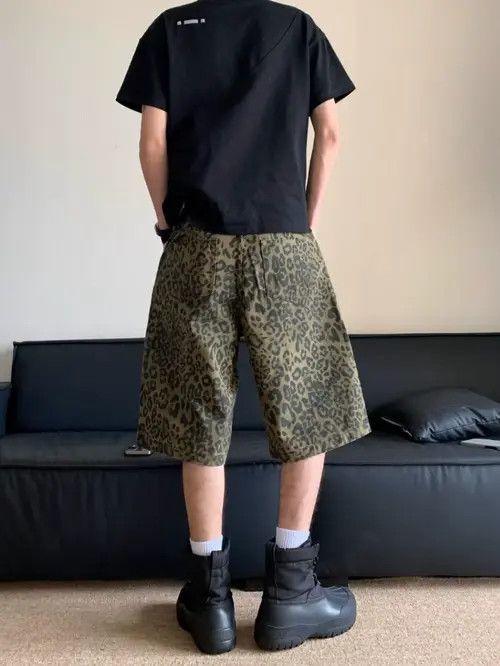 Japanese Brand Fukiishi x Aki Leopard Baggy Shorts Size US 30 / EU 46 - 8 Thumbnail