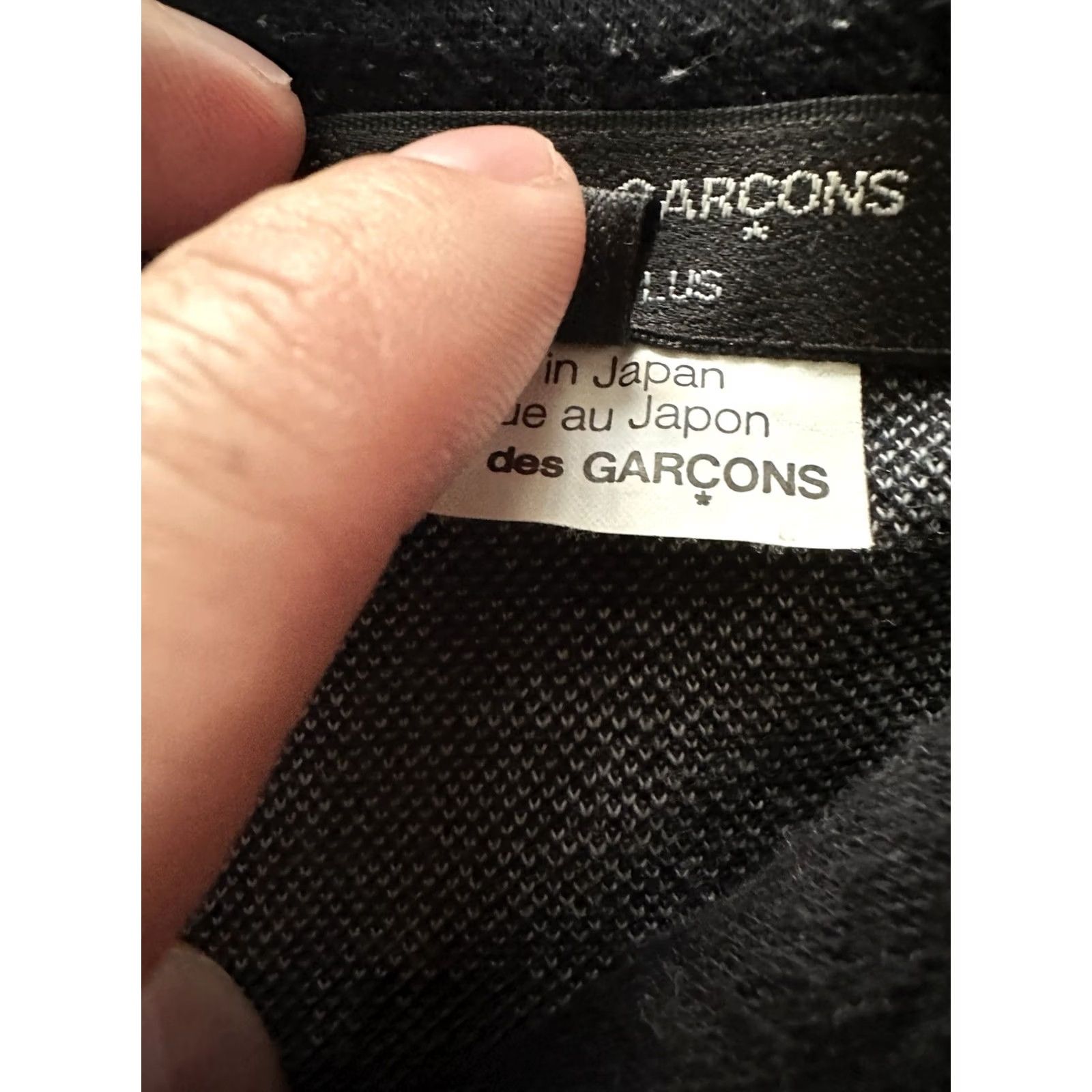 Vintage COMME des GARCONS HOMME PLUS Knit sweater Full Zip Up Black All Over Print S Unisex Adults Mens Womens Pullover, Very RARE, Gently Used Size US S / EU 44-46 / 1 - 4 Thumbnail