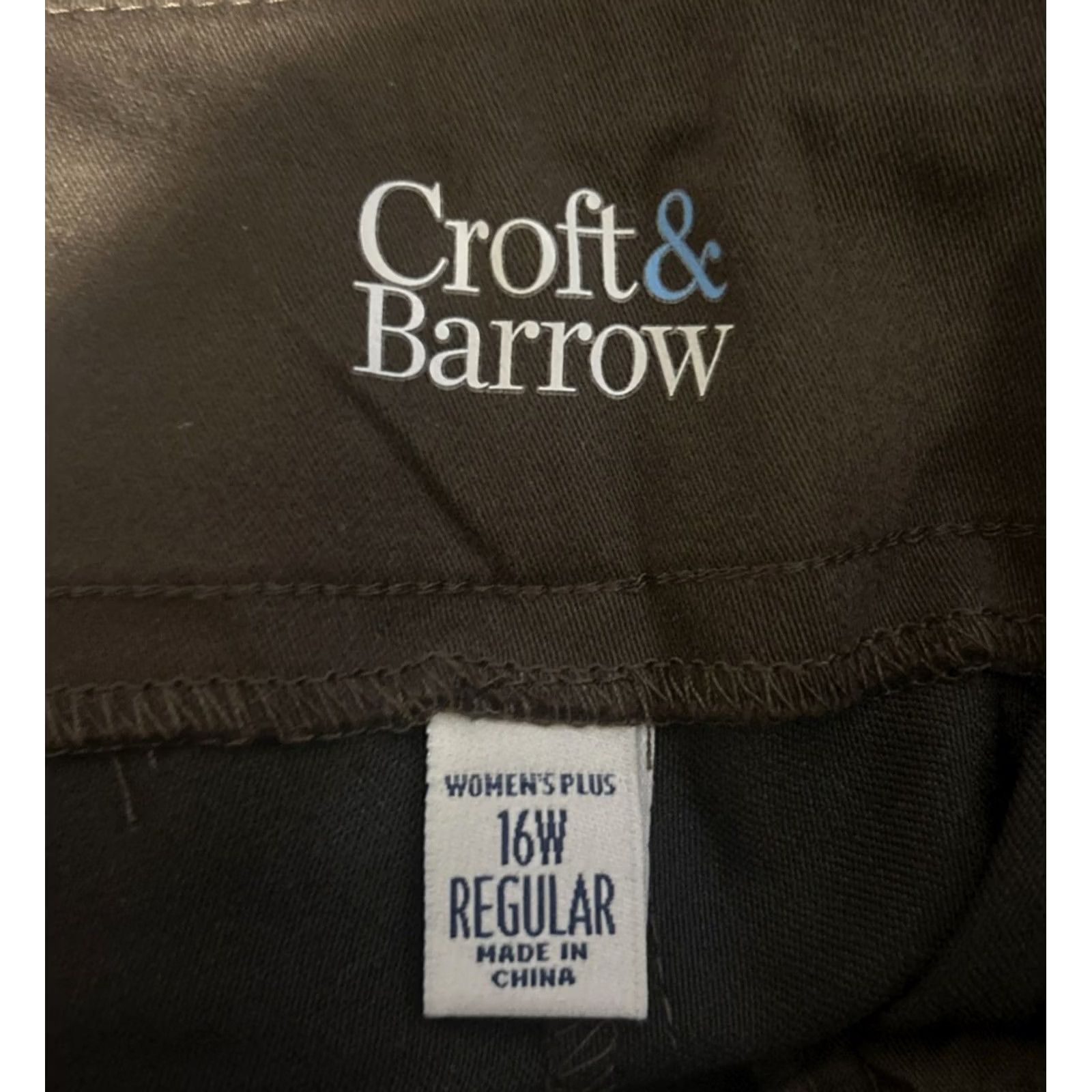 Croft & Barrow Croft & Barrow Pants Womens 16W R Brown Stretch Pull On Elastic Waist Pockets NWT Size 38" / US 16 / IT 52 - 3 Thumbnail